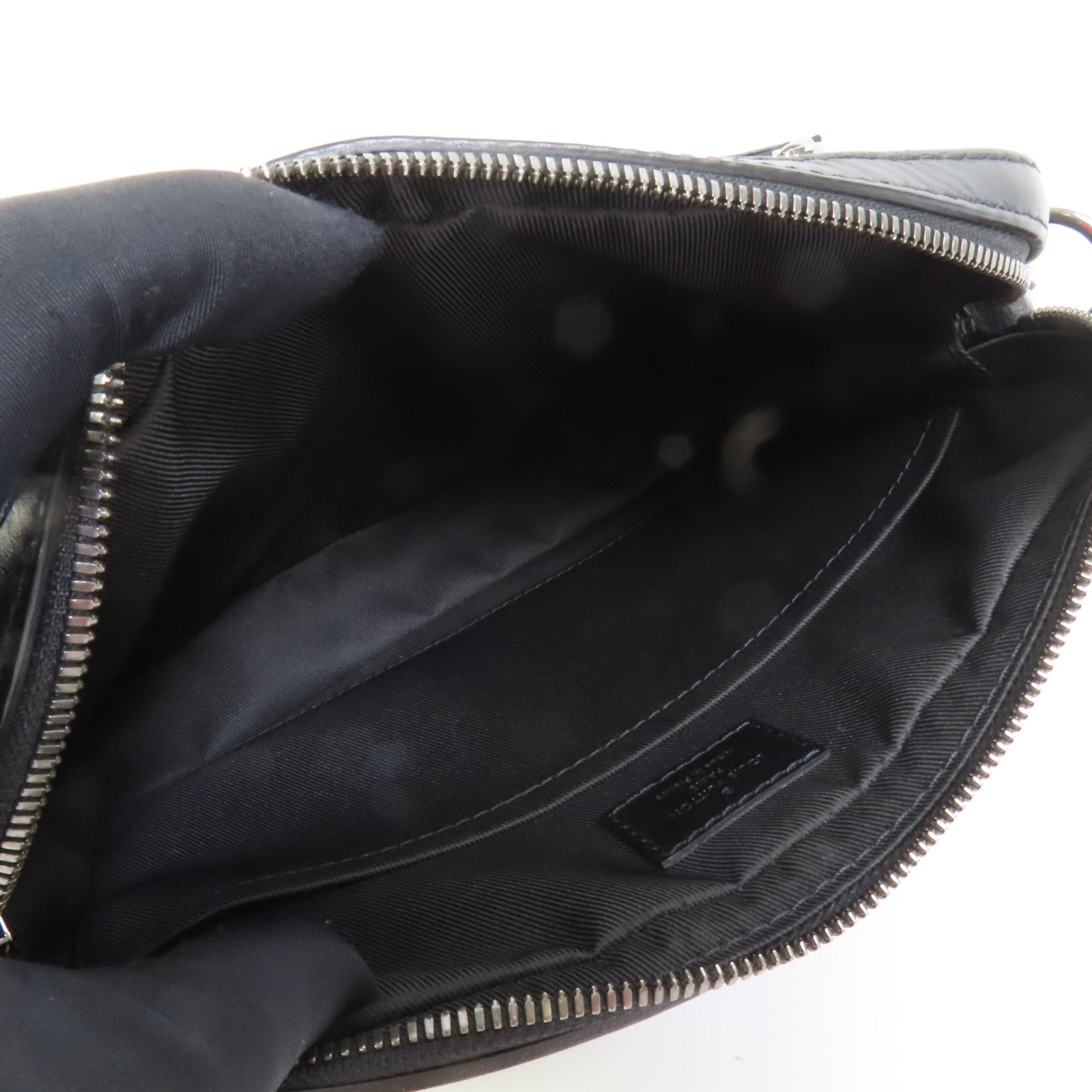 LOUIS VUITTON Monogram Eclipse Reverse Trio Messenger銀扣肩背袋灰色