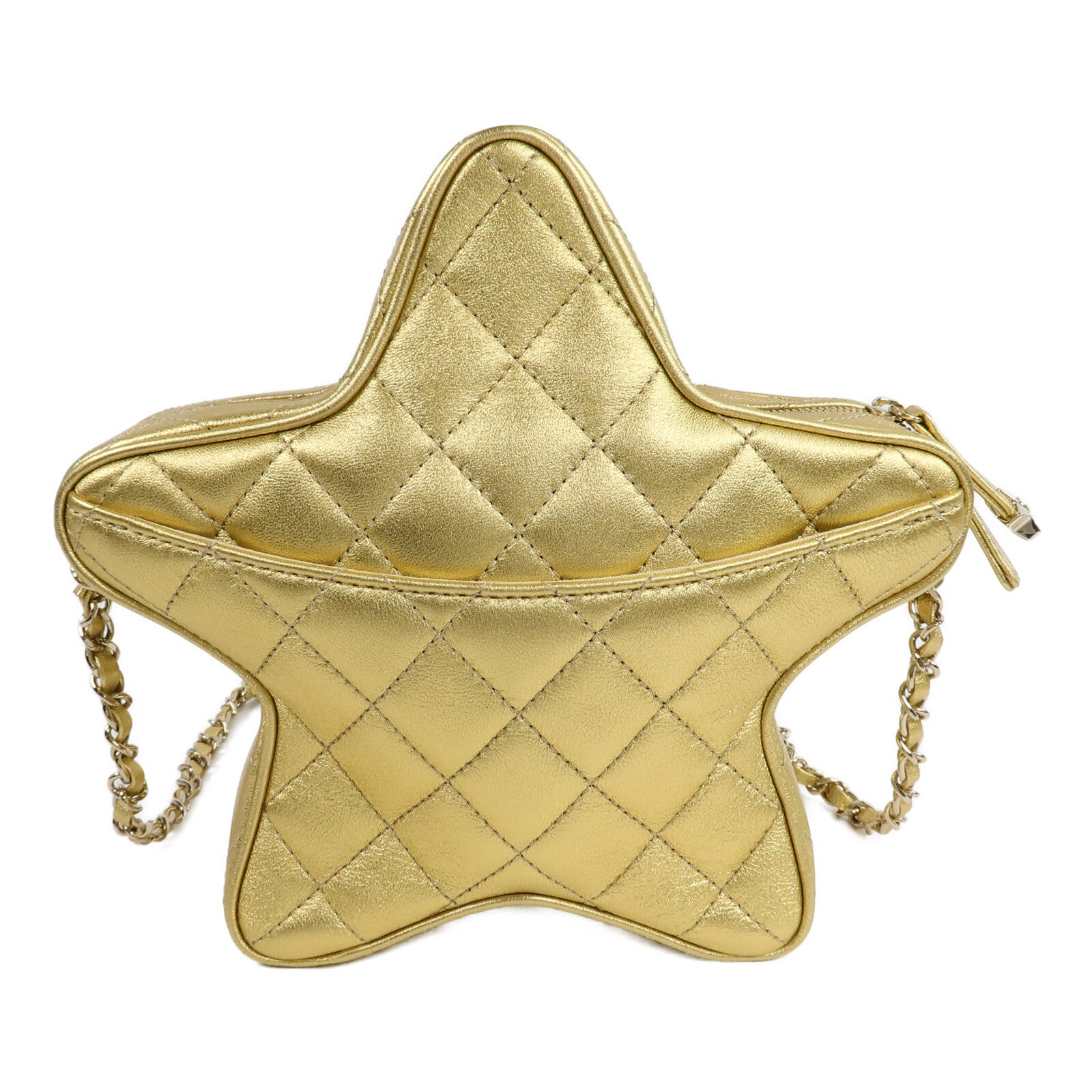 CHANEL 羊皮皮革Matelasse Star鏈帶肩背袋