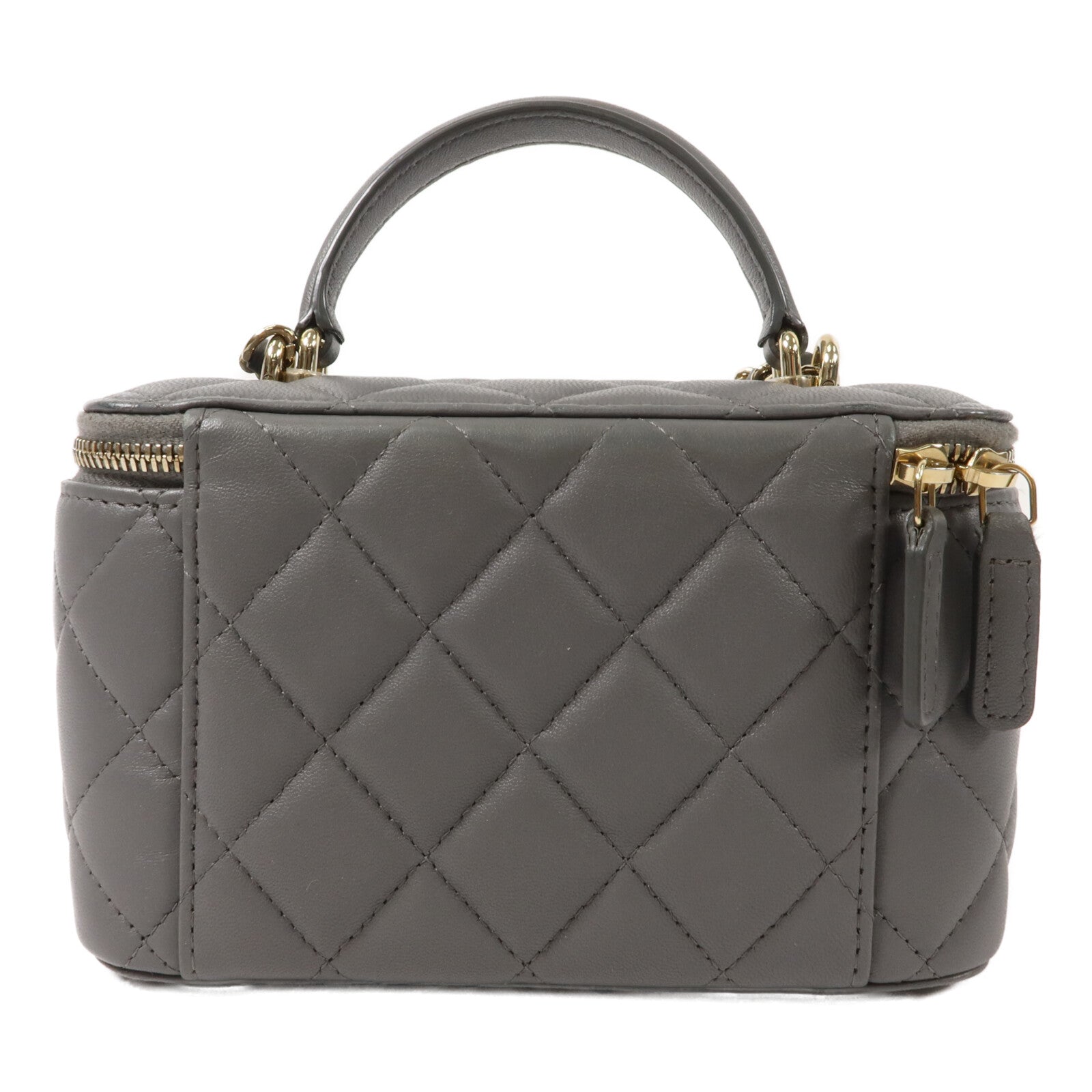 CHANEL 羊皮皮革Vanity Bag鏈帶手挽肩背兩用袋