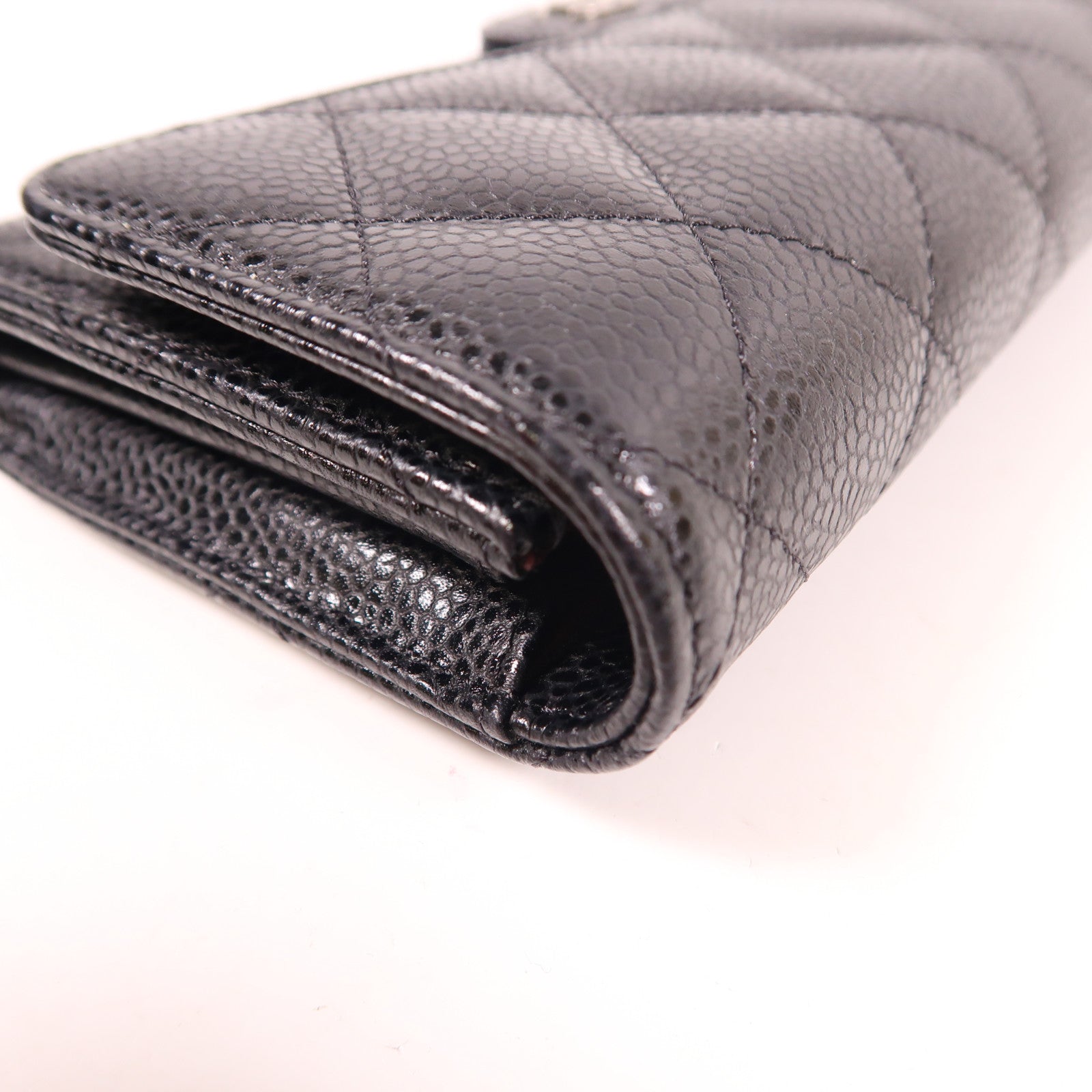 CHANEL 牛皮皮革Long Wallet銀扣長錢包