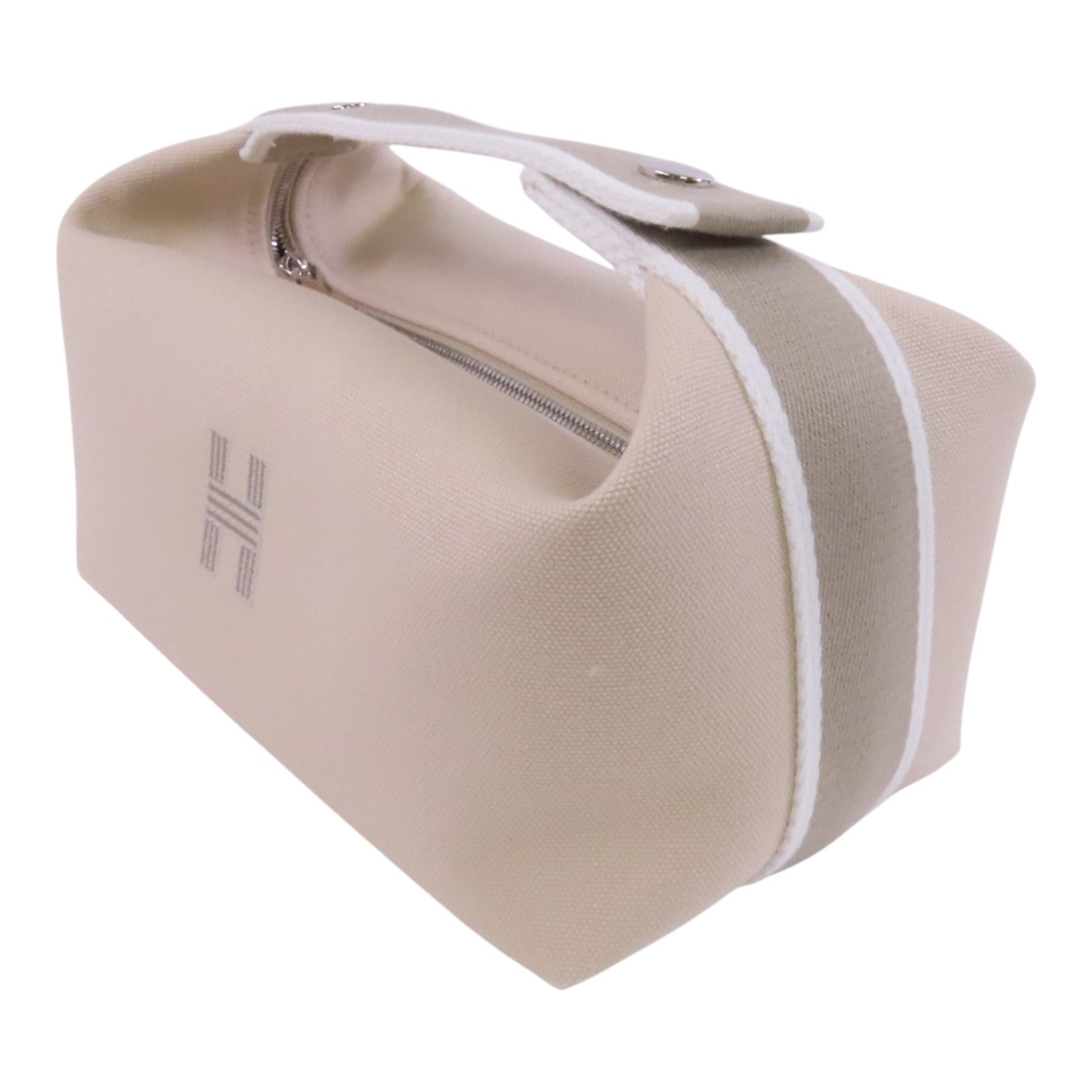 HERMES 帆布Bride-A-Brac銀扣手挽袋