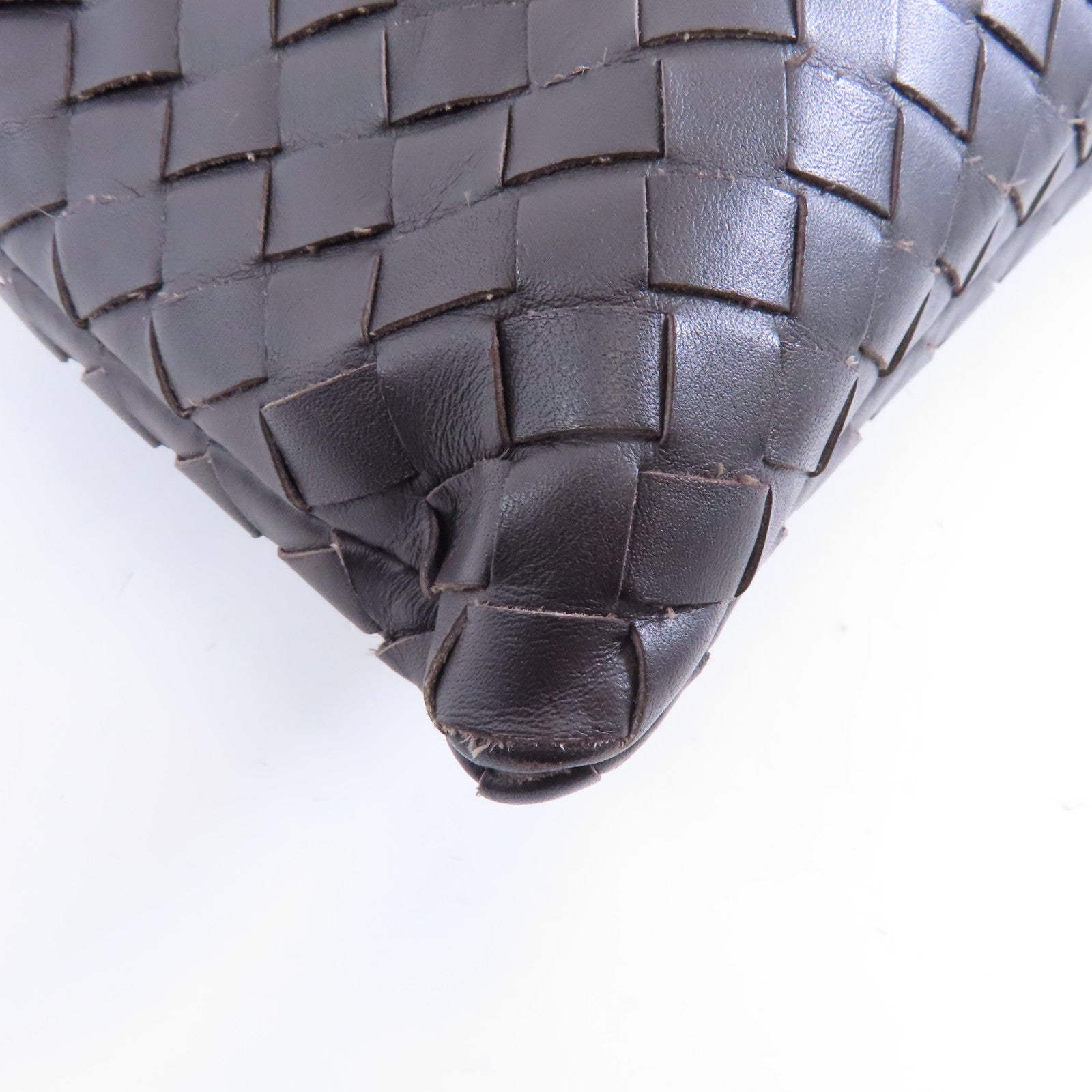 BOTTEGA VENETA 【激減優惠】織紋皮革Clutch Bag手拿包啡色