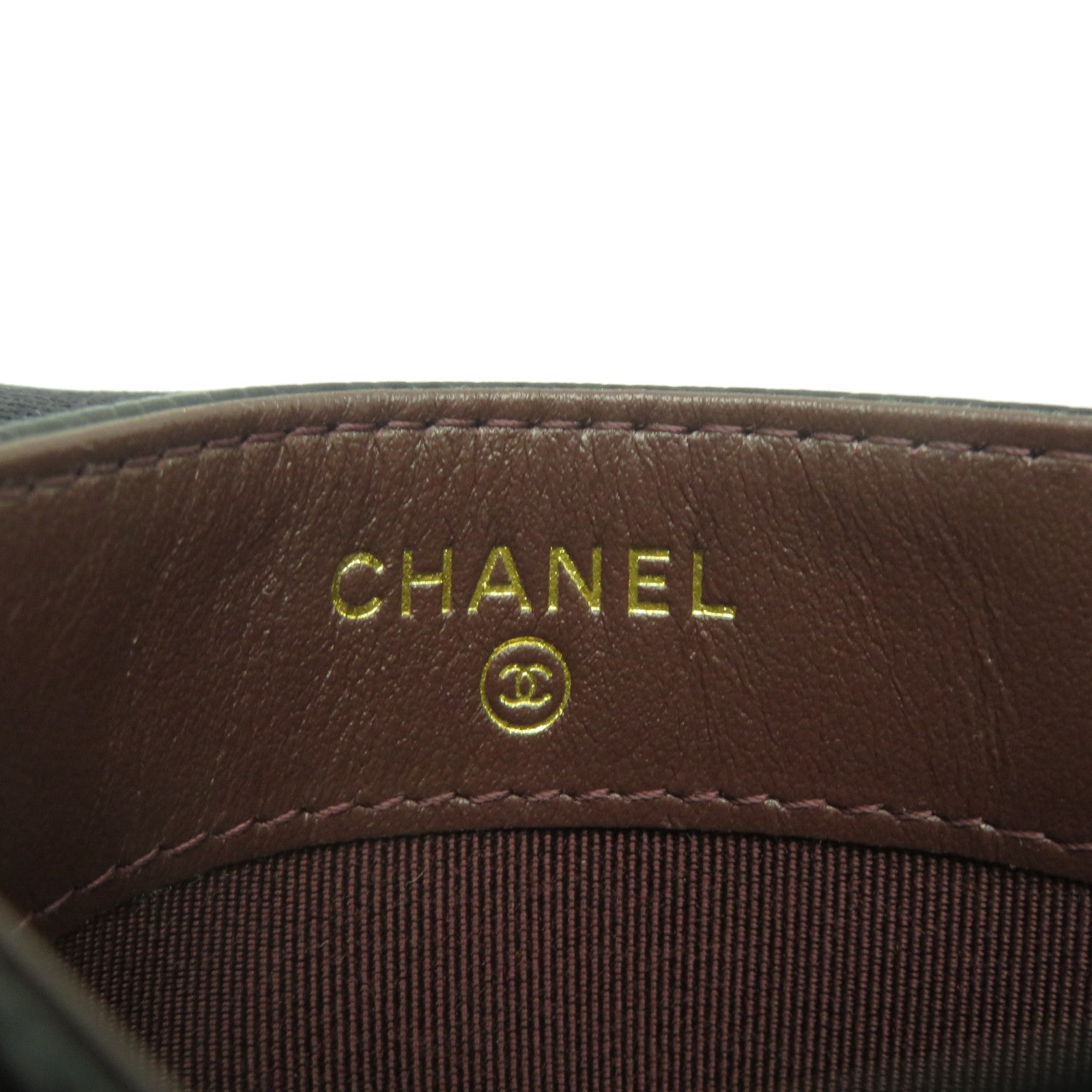 CHANEL 菱格Caviar皮革Card Case金扣卡片套黑色