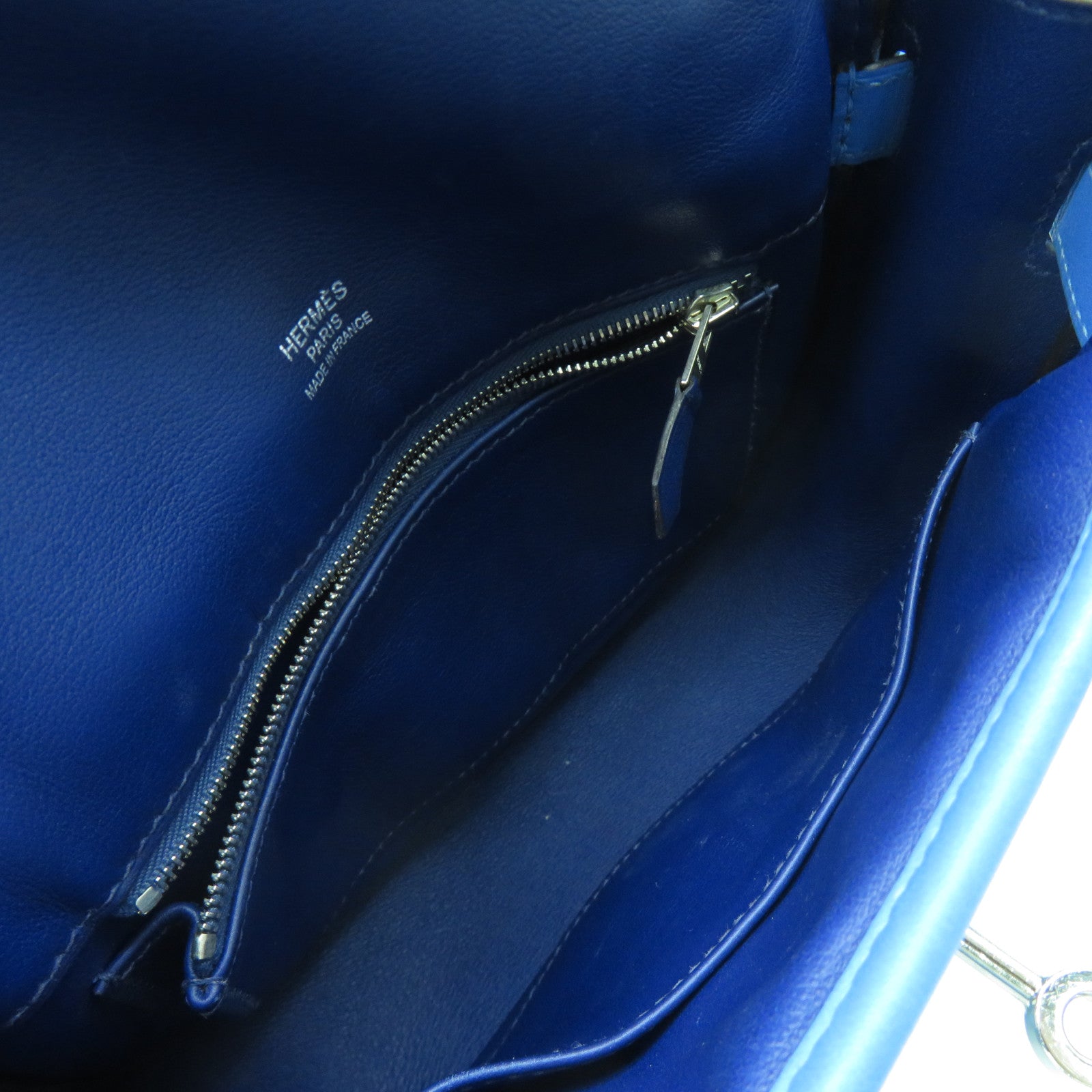 HERMES 【激減優惠】Swift皮革Mini Berline銀扣肩背袋藍色