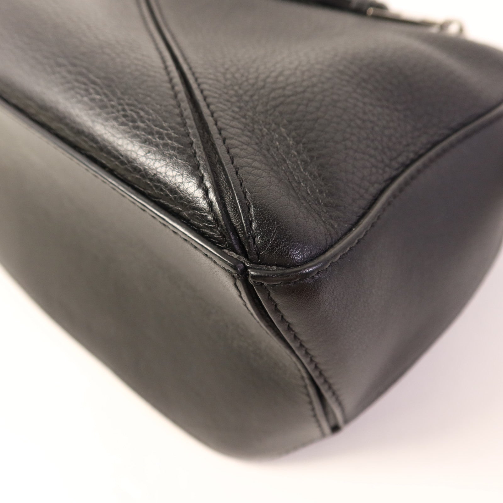 LOEWE 牛皮皮革Small Puzzle銀扣手挽肩背兩用袋