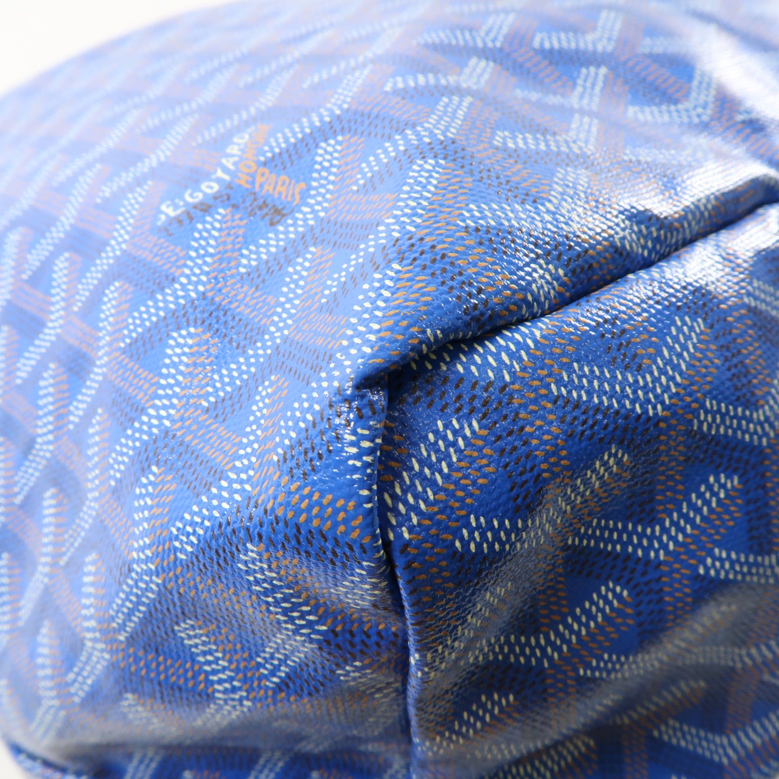 GOYARD PVC Saint Louis GM銀扣手挽袋藍色