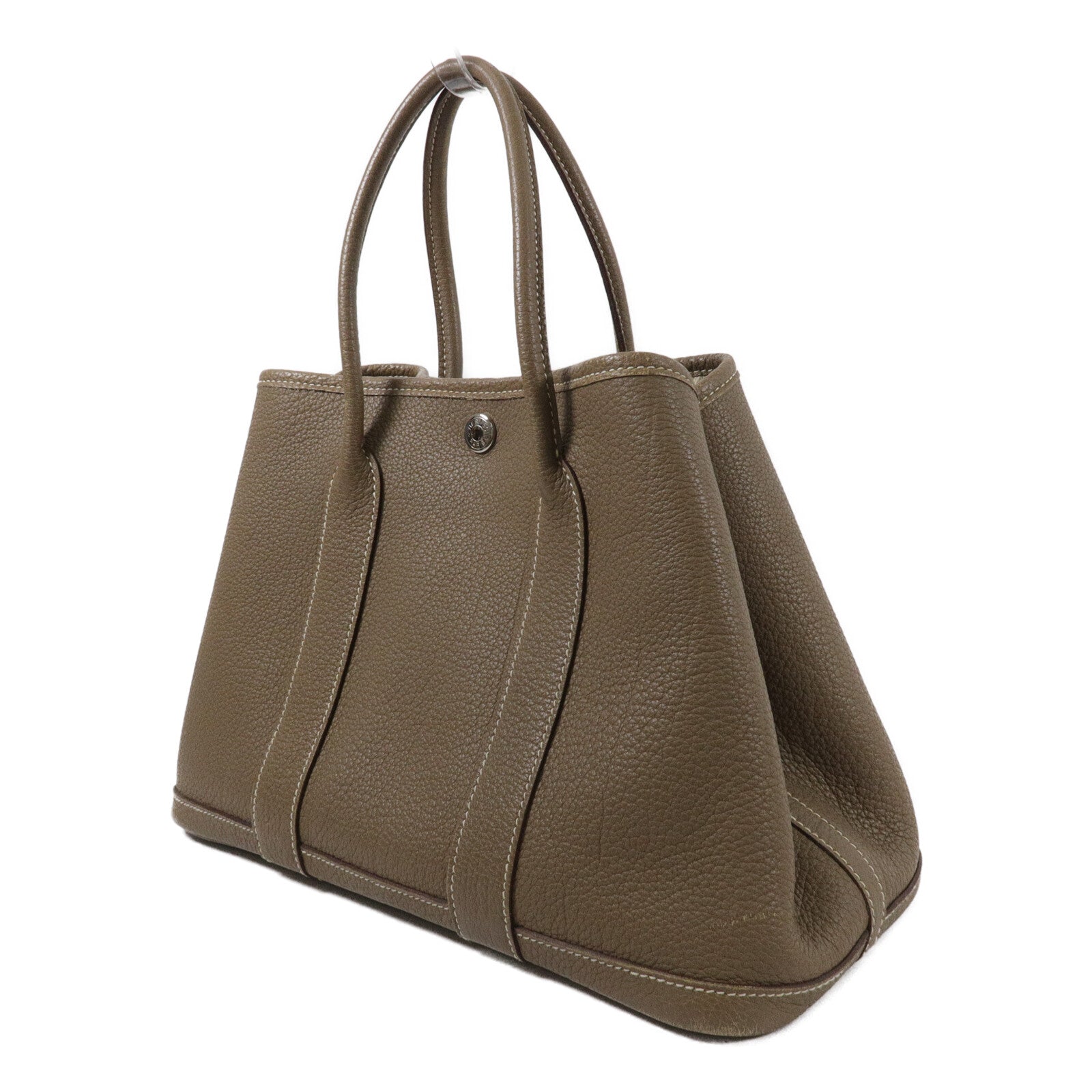 HERMES Negonda皮革Garden Party TPM手挽袋Etoupe