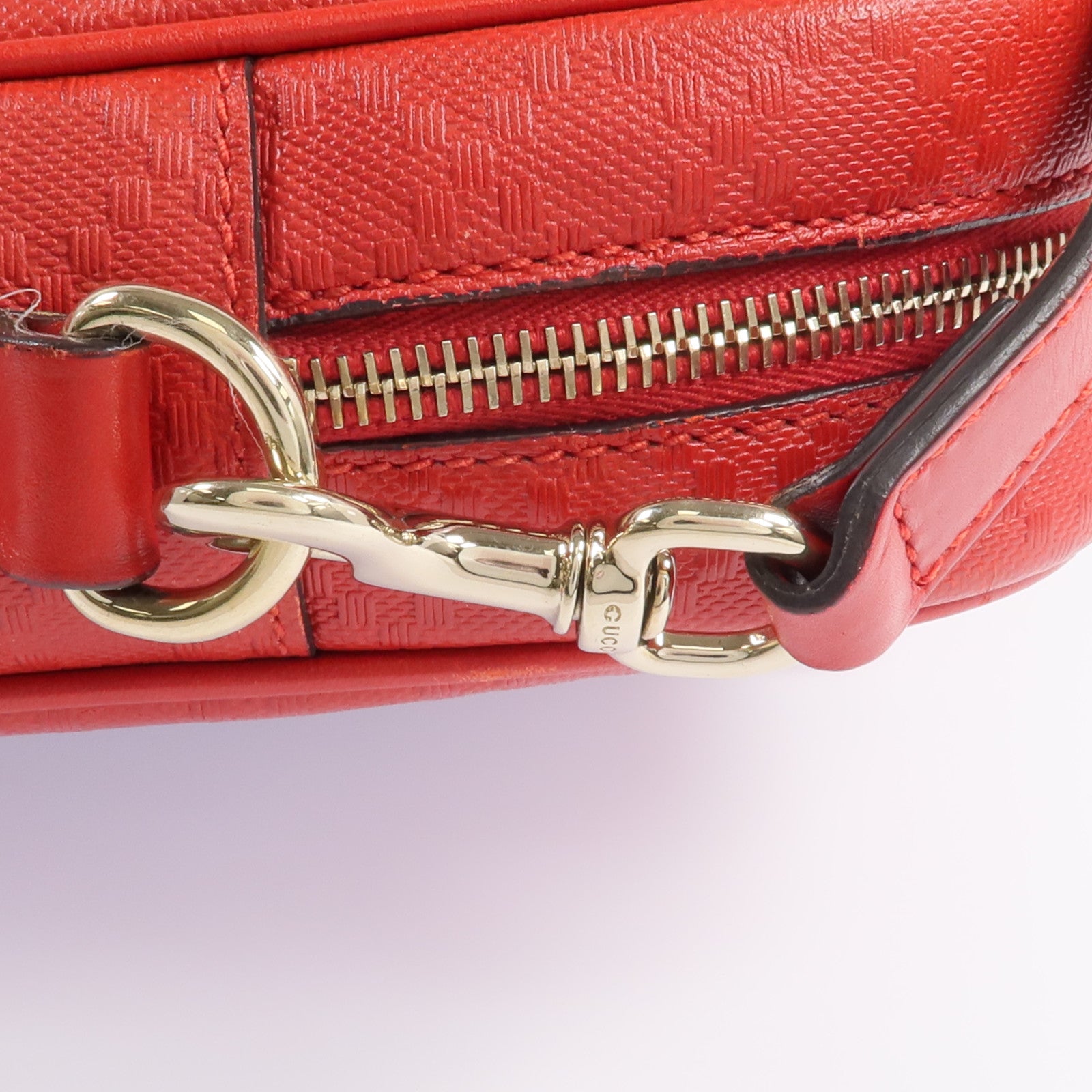 GUCCI 皮革Diamante金扣手挽肩背兩用袋