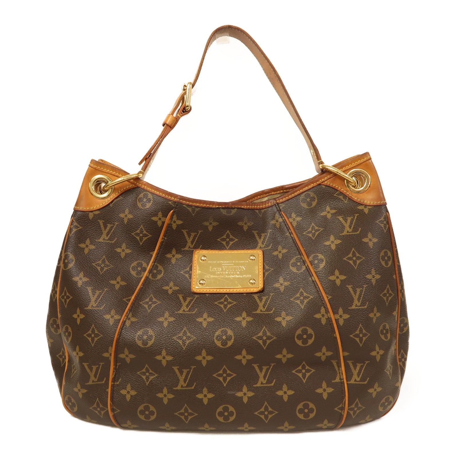 LOUIS VUITTON Monogram Galliera PM金扣肩背袋棕色