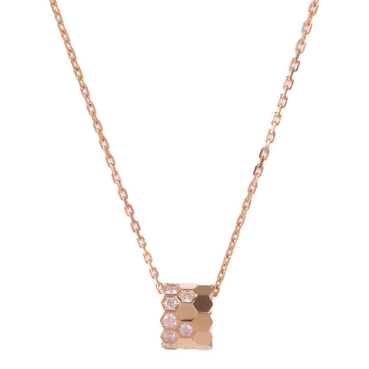 Chaumet 18K玫瑰金Bee de Chaumet鑽石項鍊