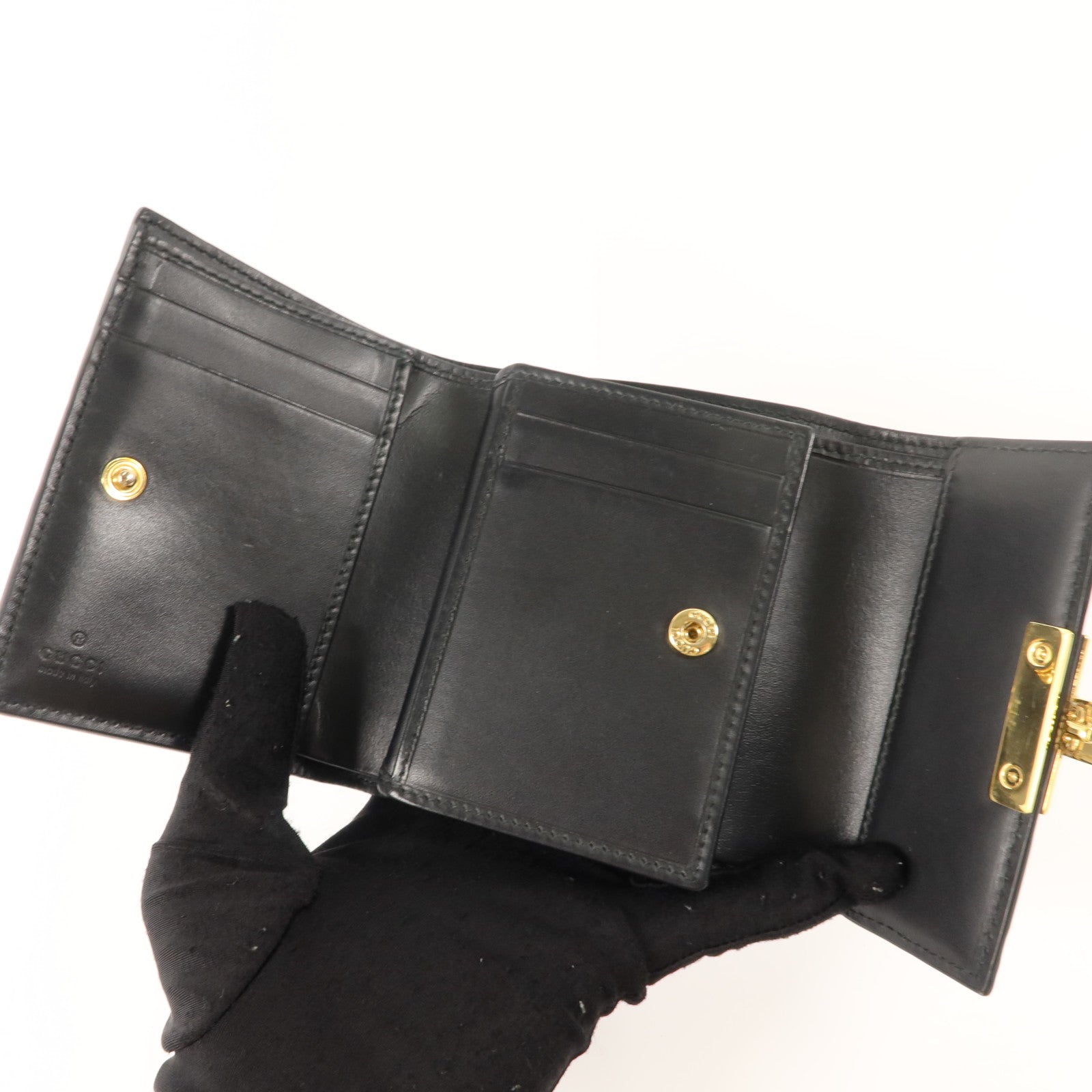 GUCCI 牛皮皮革Padlock Wallet錢包