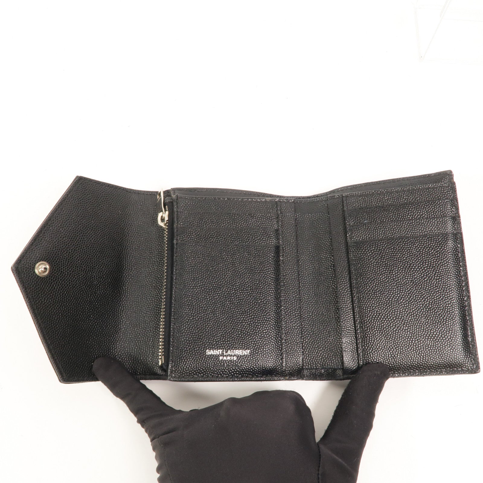 SAINT LAURENT 羊皮皮革Cassandre錢包