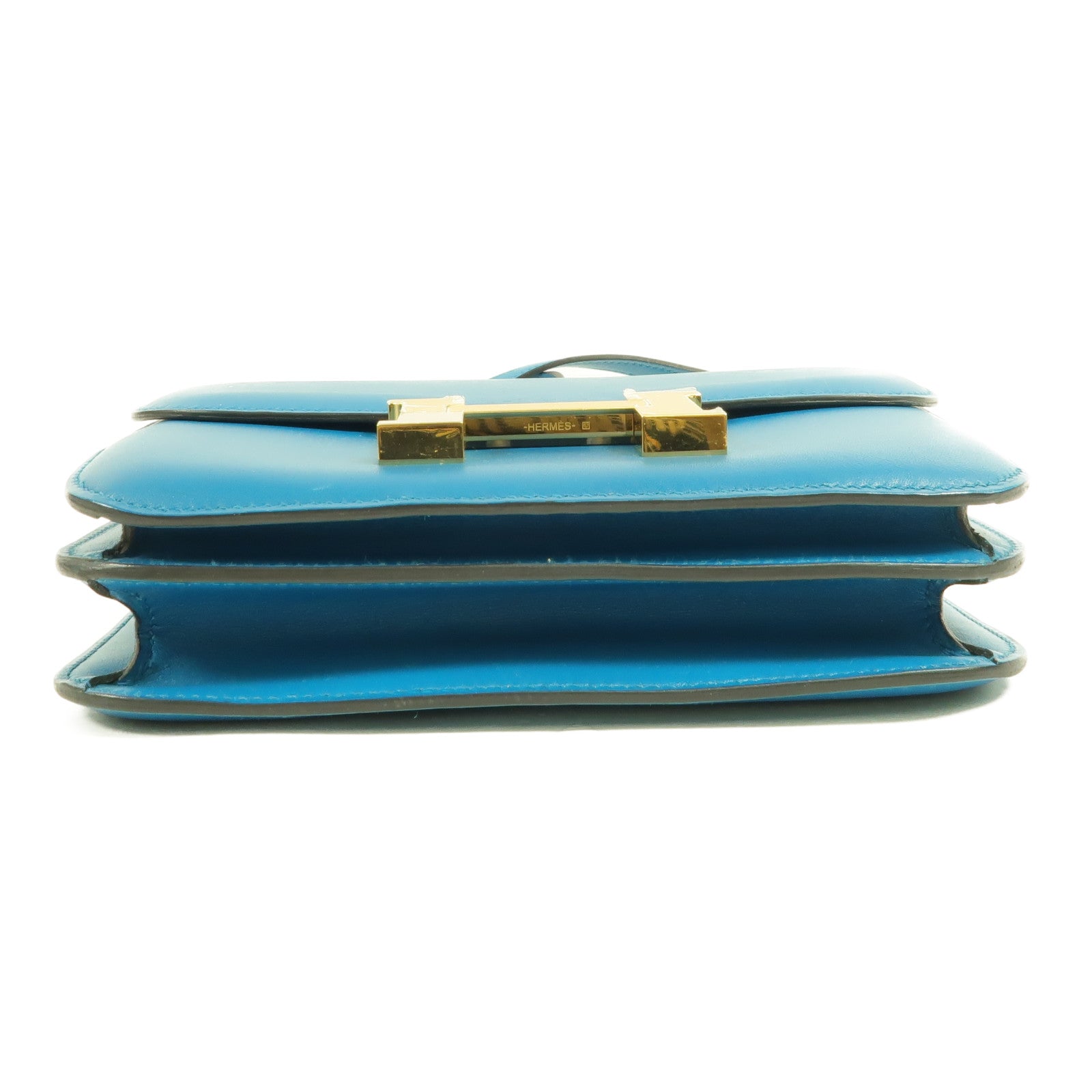 HERMES Swift皮革Constance Mini肩背袋Bleu Zanzibar