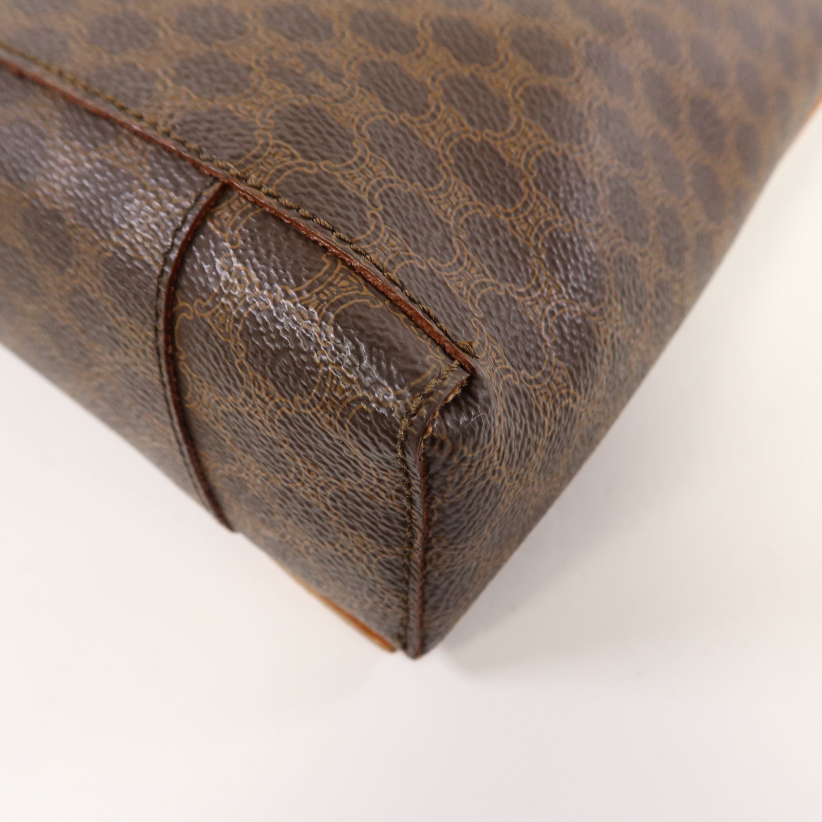 CELINE 塗層帆布Hand Bag金扣手挽袋啡色