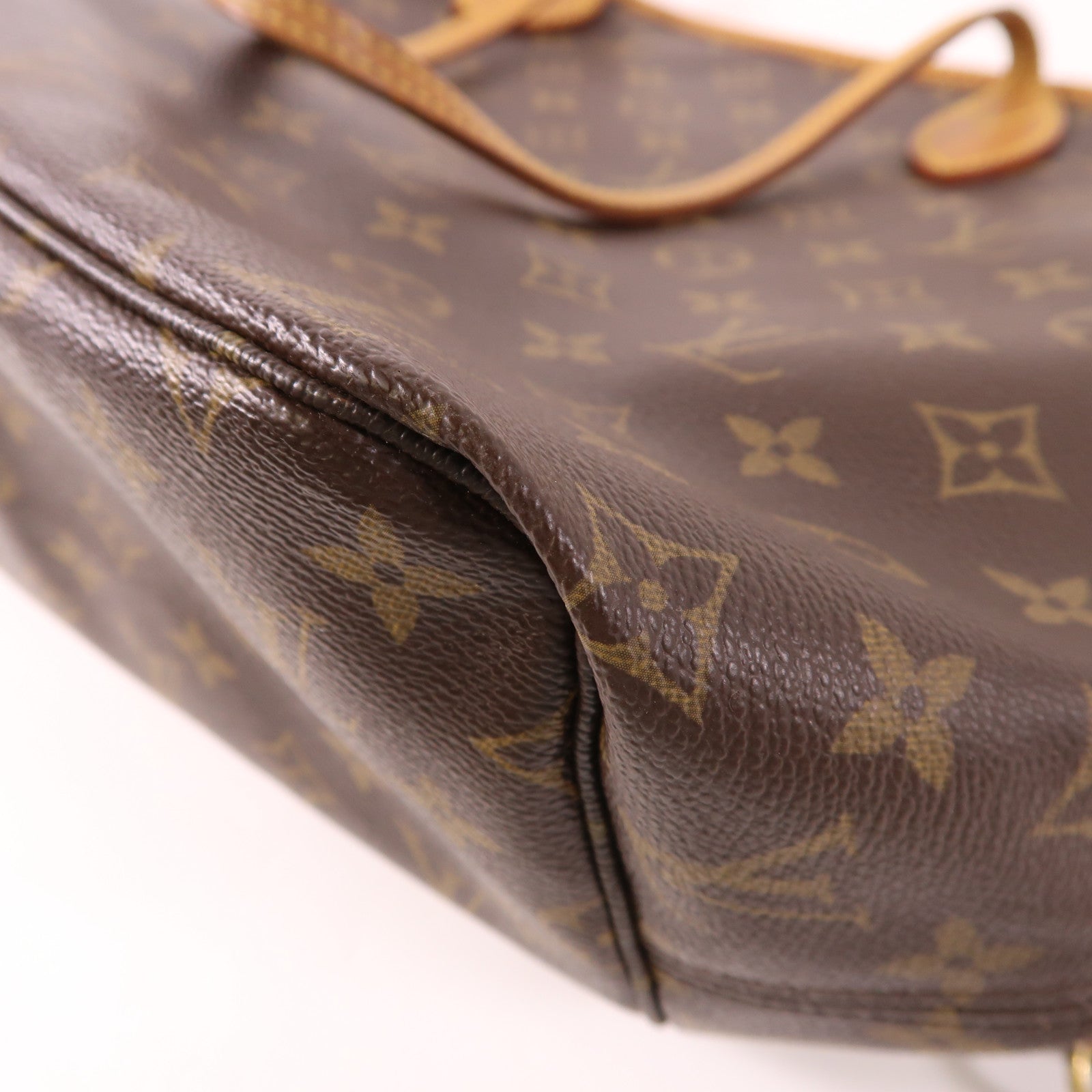 LOUIS VUITTON Monogram Neverfull MM金扣手挽袋