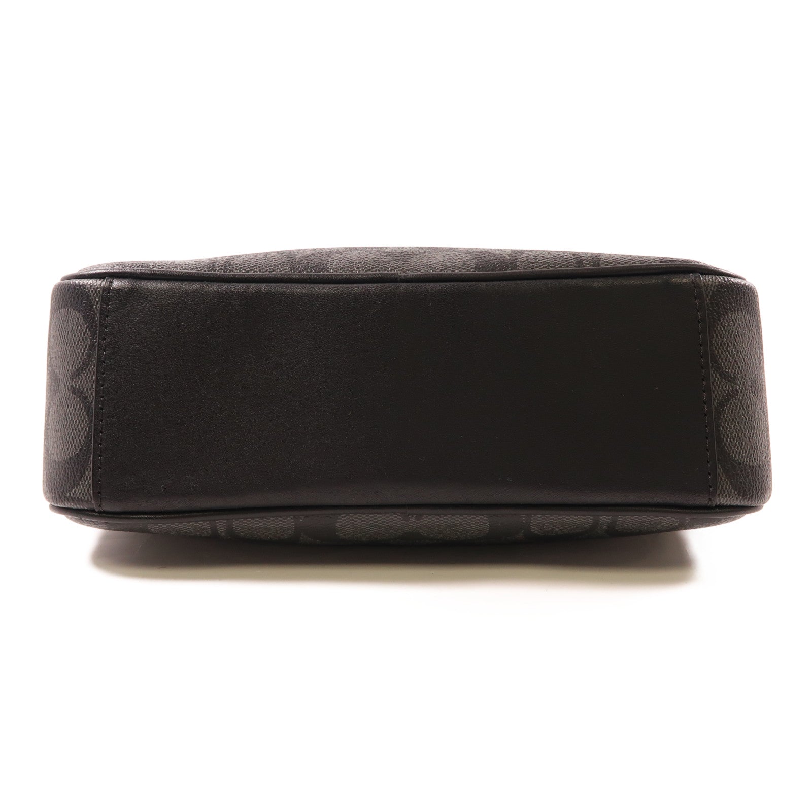 COACH 塗層帆布/皮革Graham Crossbody Bag肩背袋黑色