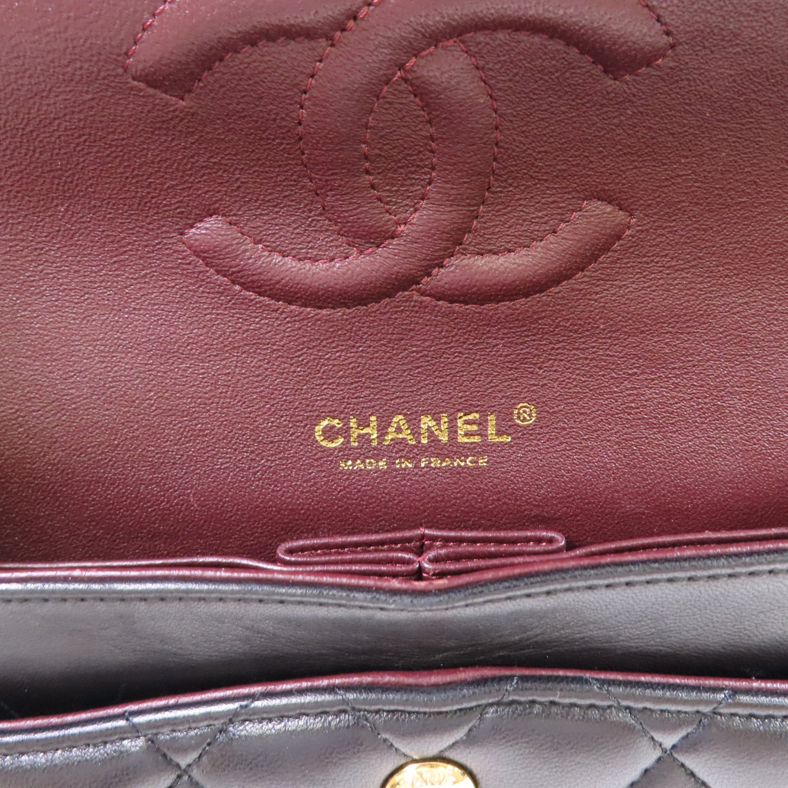 CHANEL 菱格羊皮皮革Classic 25 Chain Shoulder Bag金扣鏈帶肩背袋黑色