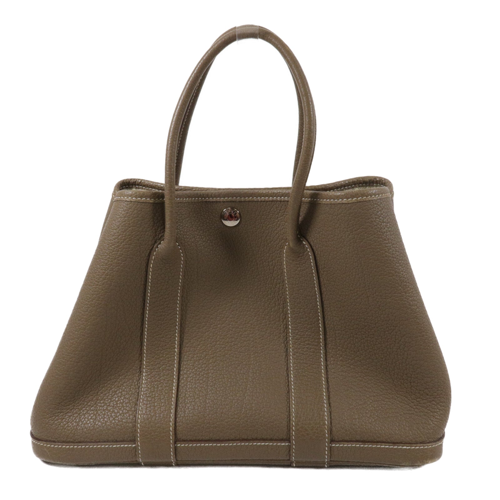 HERMES Negonda皮革Garden Party TPM手挽袋Etoupe