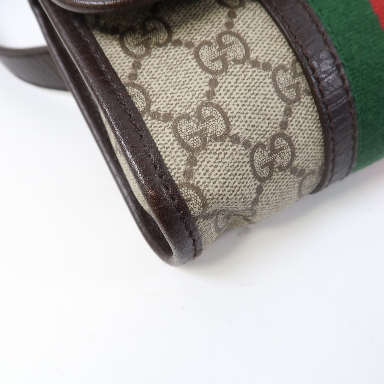 GUCCI 塗層帆布Waist Bag銀扣腰包啡色