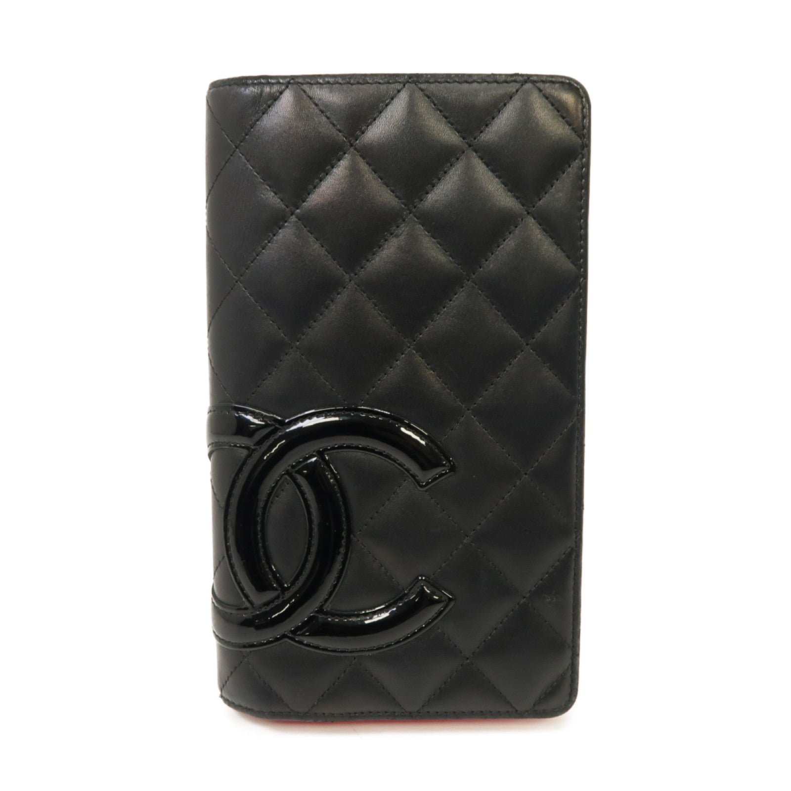 CHANEL 【激減優惠】菱格牛皮皮革Cambon Long Wallet銀扣長錢包黑色
