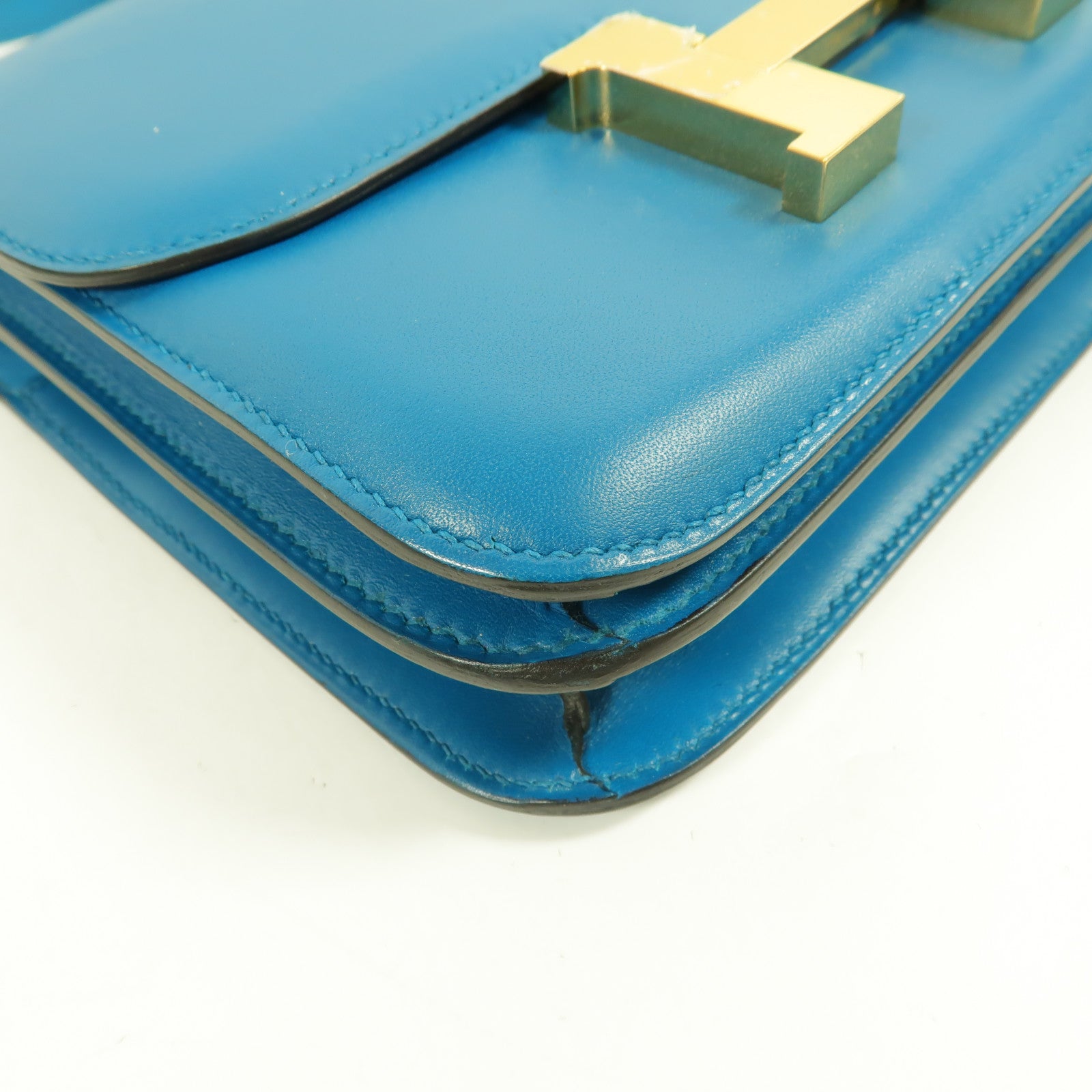 HERMES Swift皮革Constance Mini肩背袋Bleu Zanzibar