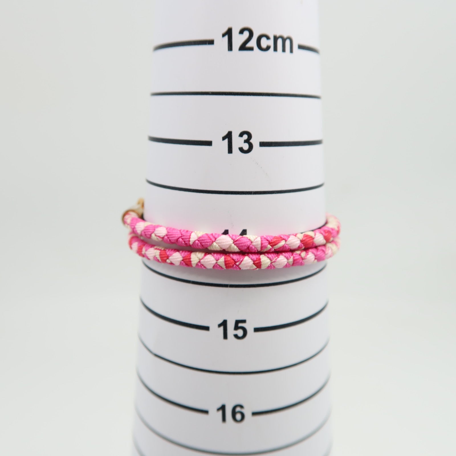 HERMES 【激減優惠】印花絲綢/金屬Roulis Double Tour Bracelet金扣手鐲粉紅色