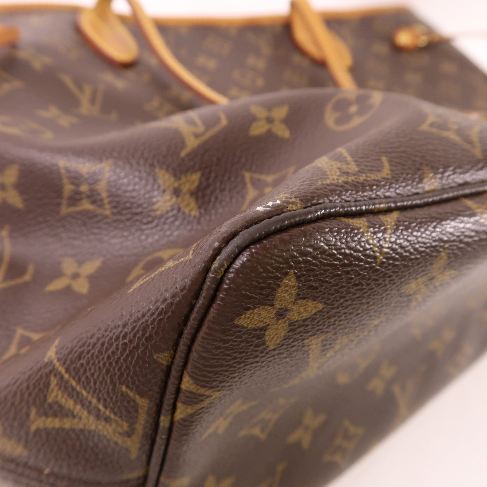 LOUIS VUITTON Monogram Neverfull MM金扣手挽袋