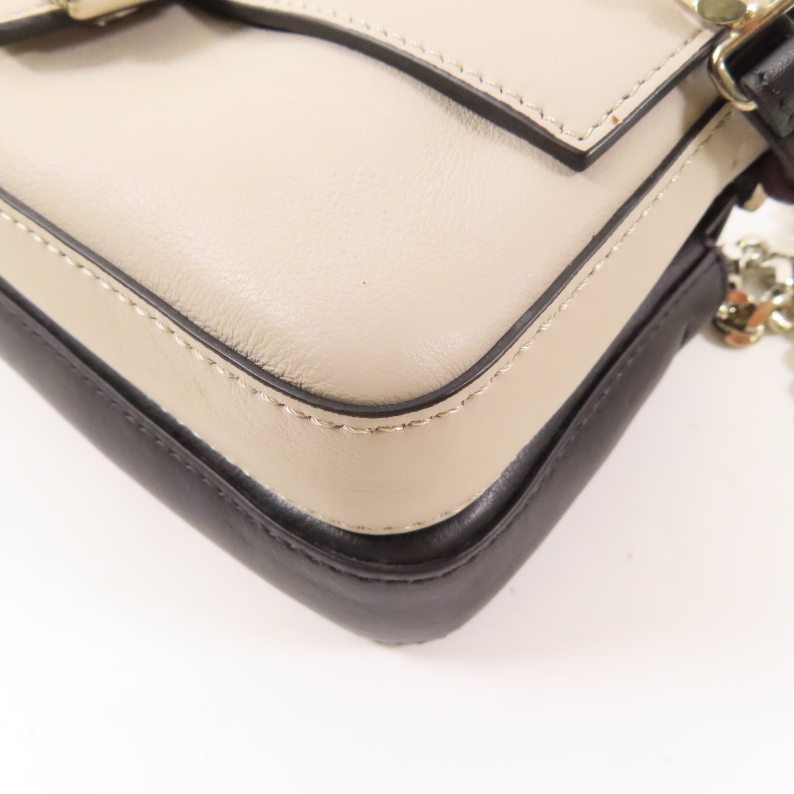 FENDI 蛇皮皮革/牛皮皮革Double Baguette Micro銀扣手挽肩背兩用袋