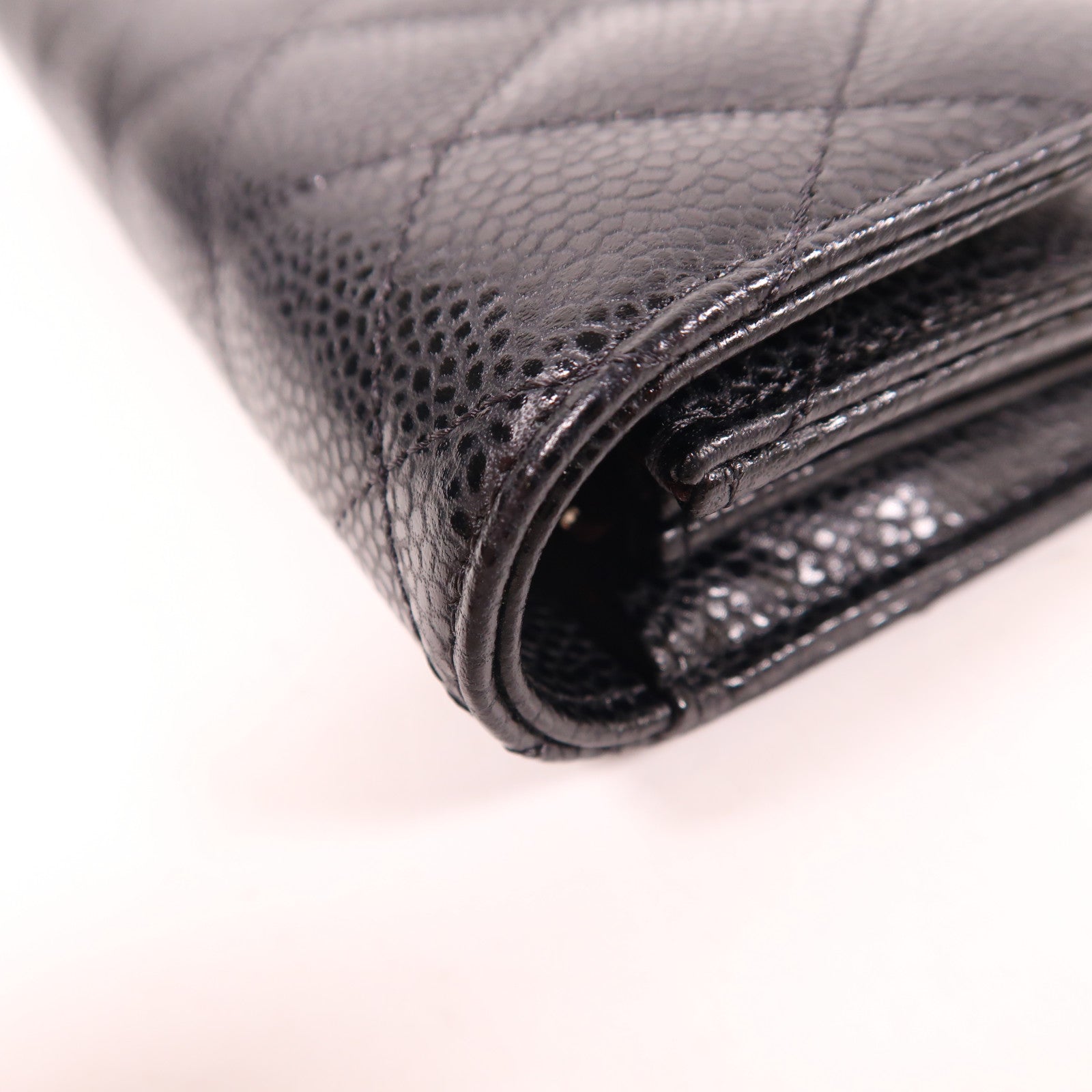 CHANEL 牛皮皮革Long Wallet銀扣長錢包