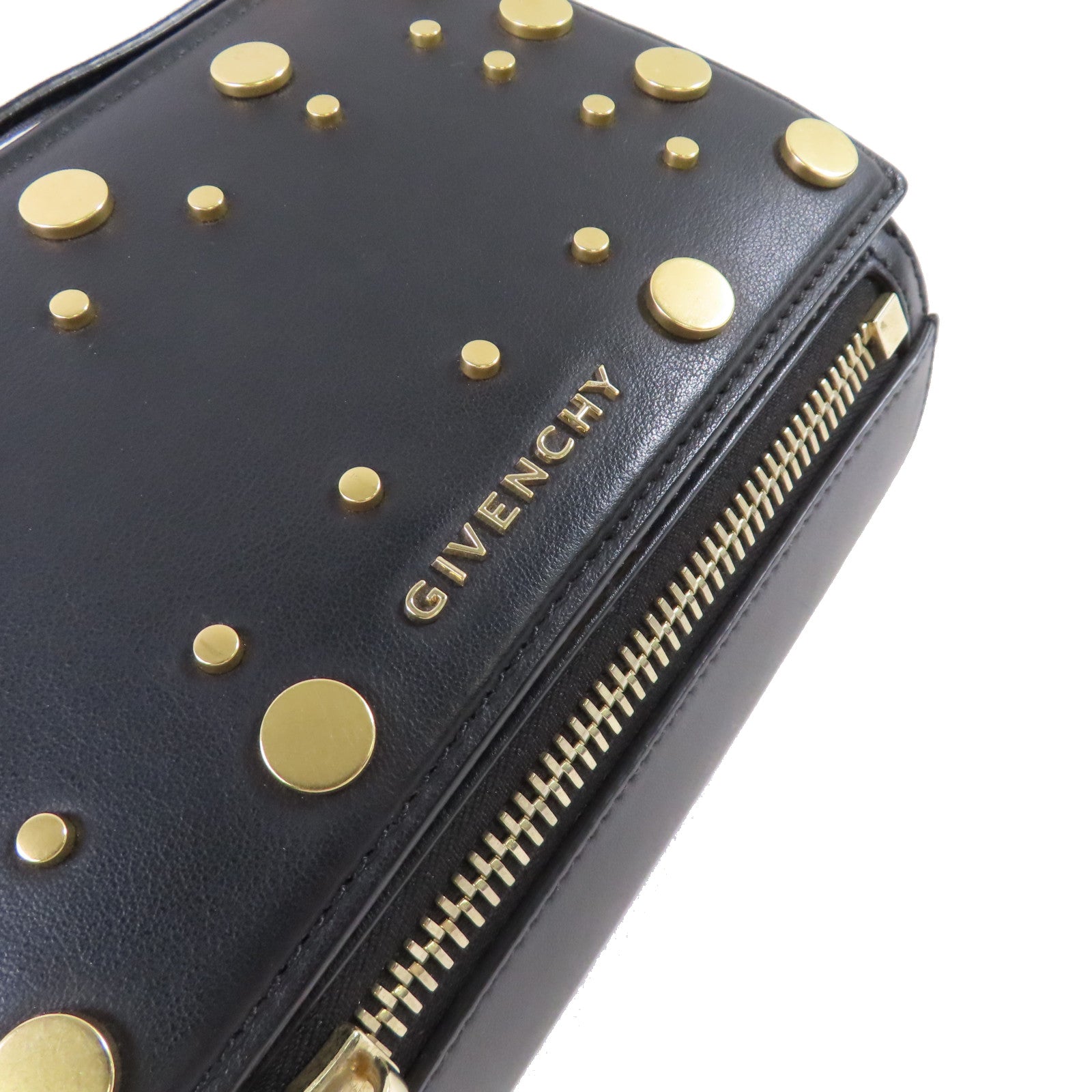GIVENCHY 牛皮皮革Pandora Box Shoulder Bag金扣肩背袋黑色