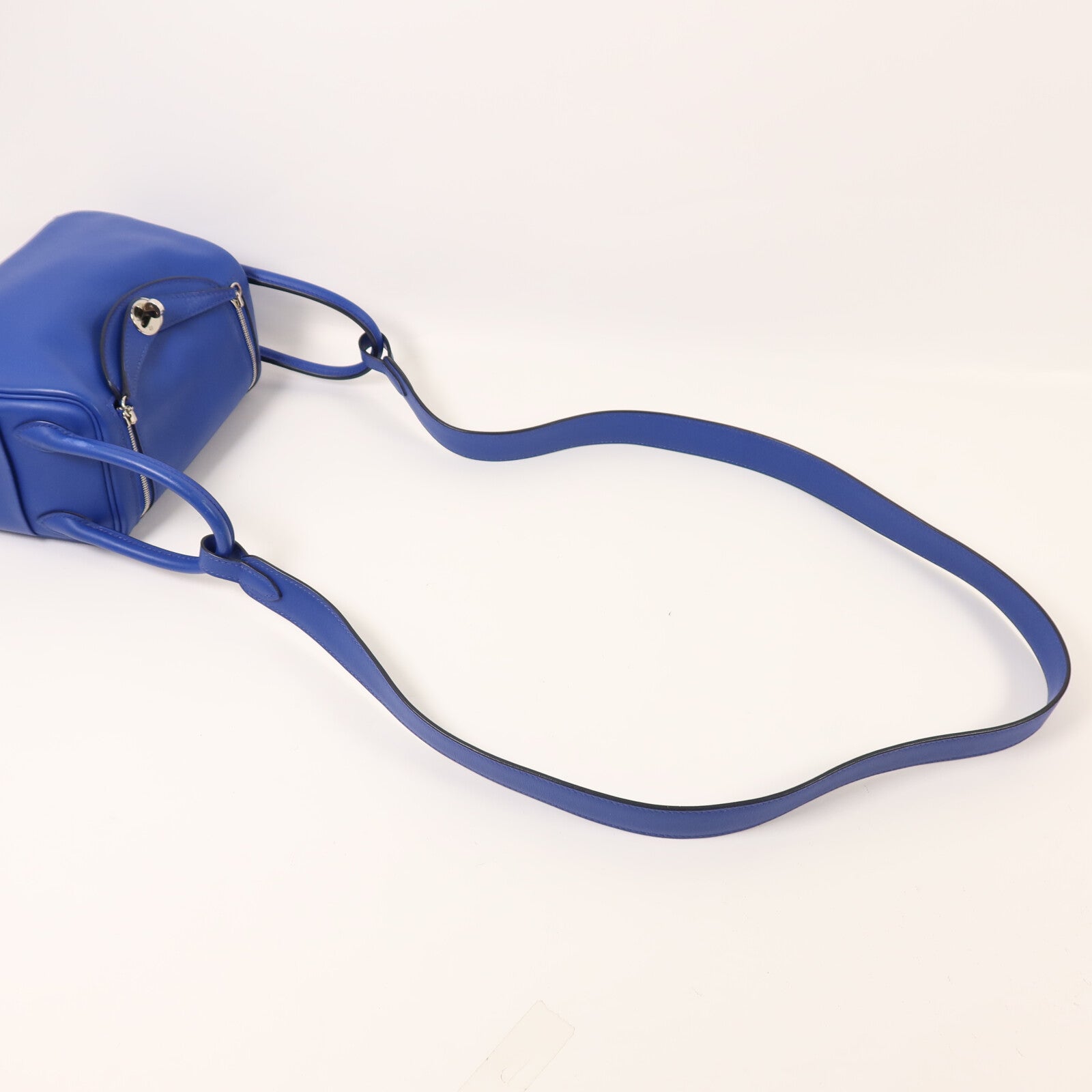 HERMES Swift皮革Mini Lindy手挽肩背兩用袋Bleu Royal/Menthe
