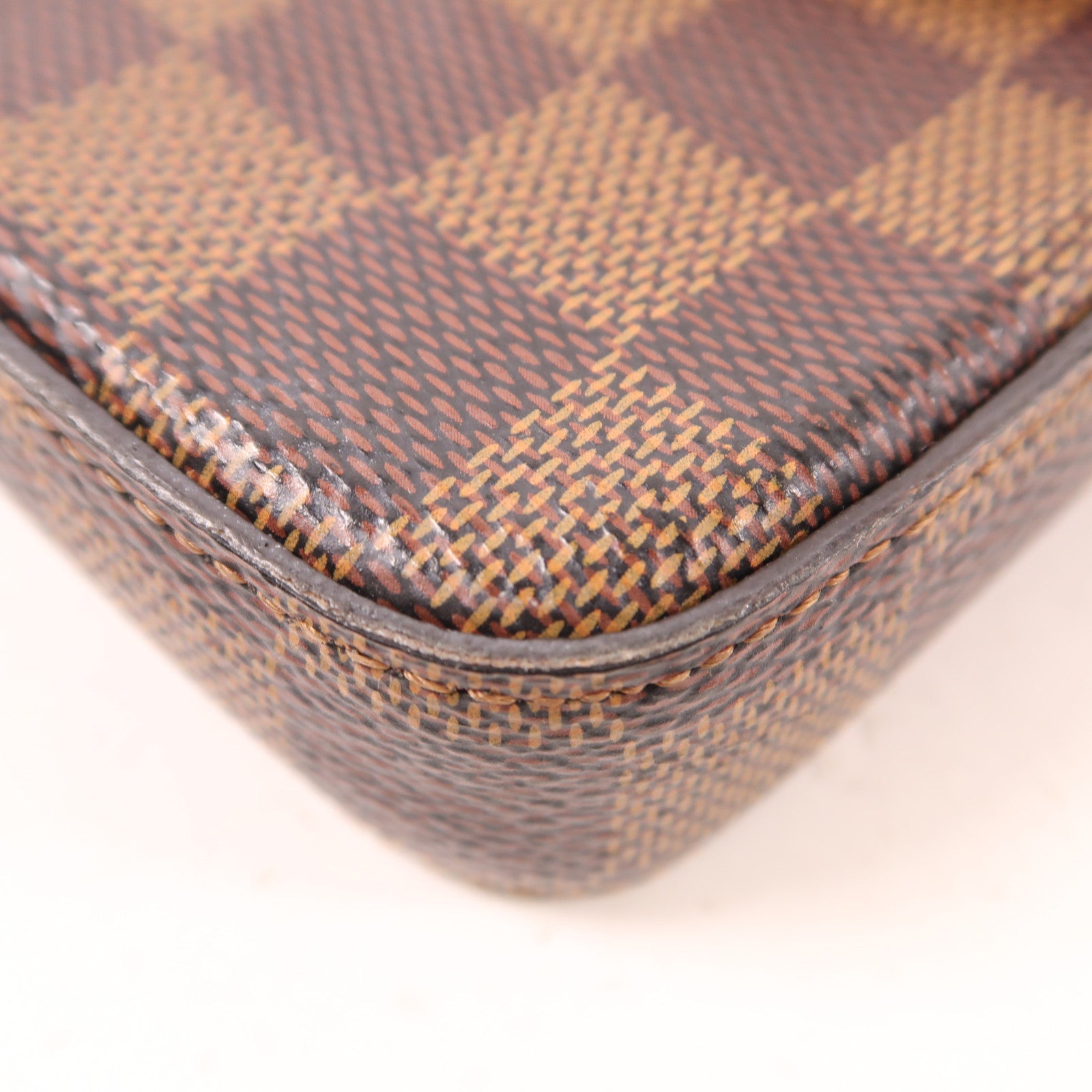 LOUIS VUITTON Damier Felice Pochette金扣鏈帶肩背袋棕色