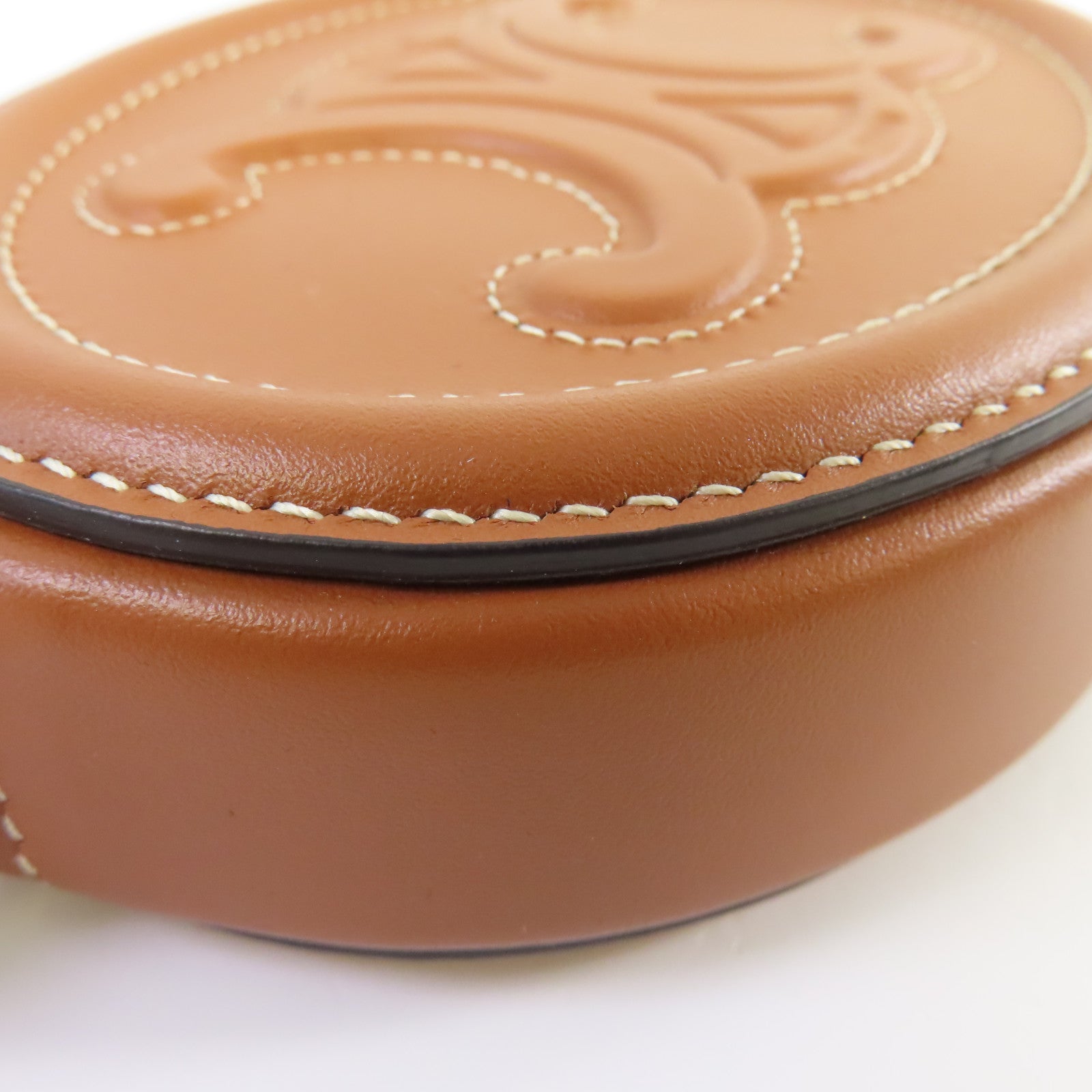 CELINE **【激減優惠】牛皮皮革Coin pouch金扣手拿包啡色