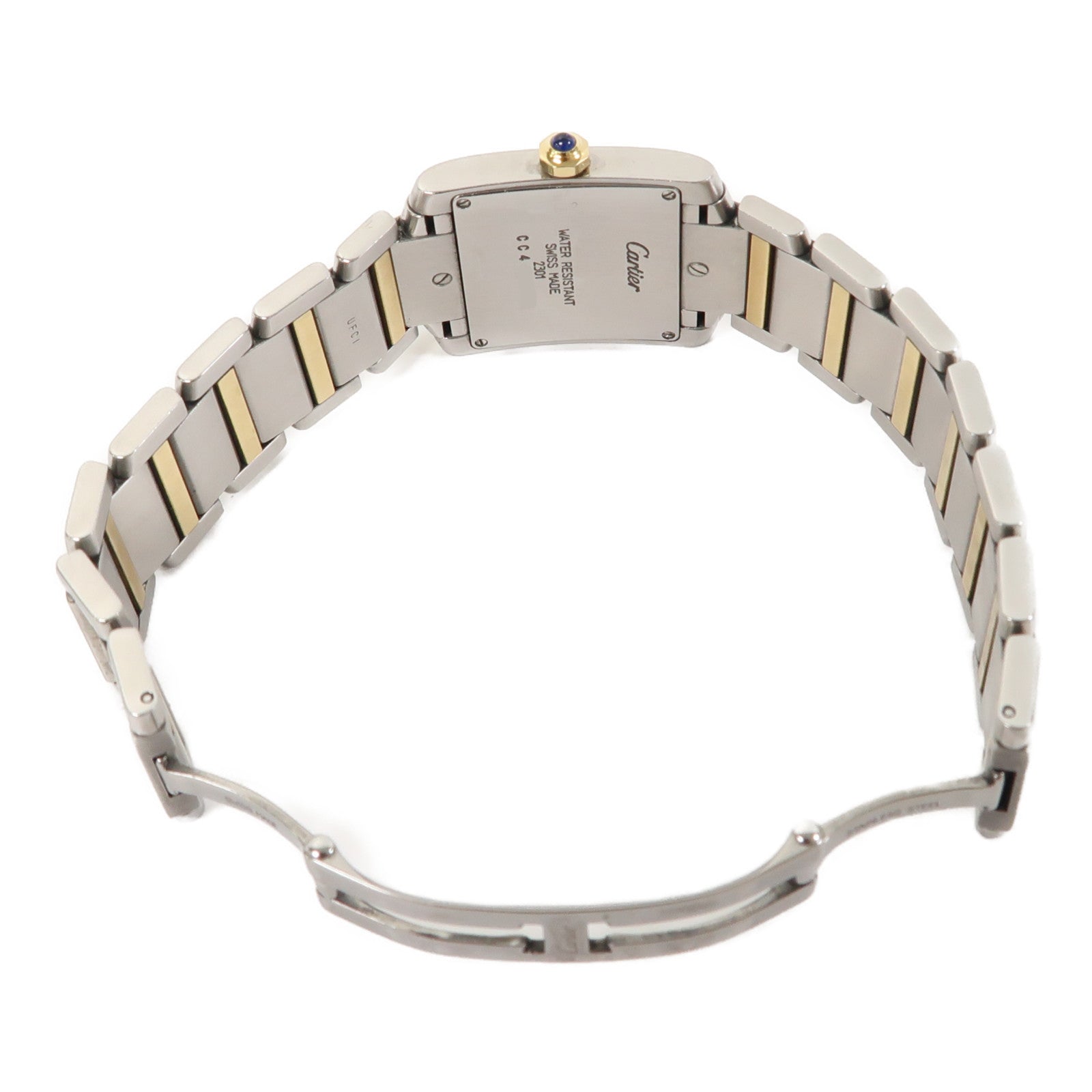 CARTIER Tank Francaise不鏽鋼手錶石英機芯米色