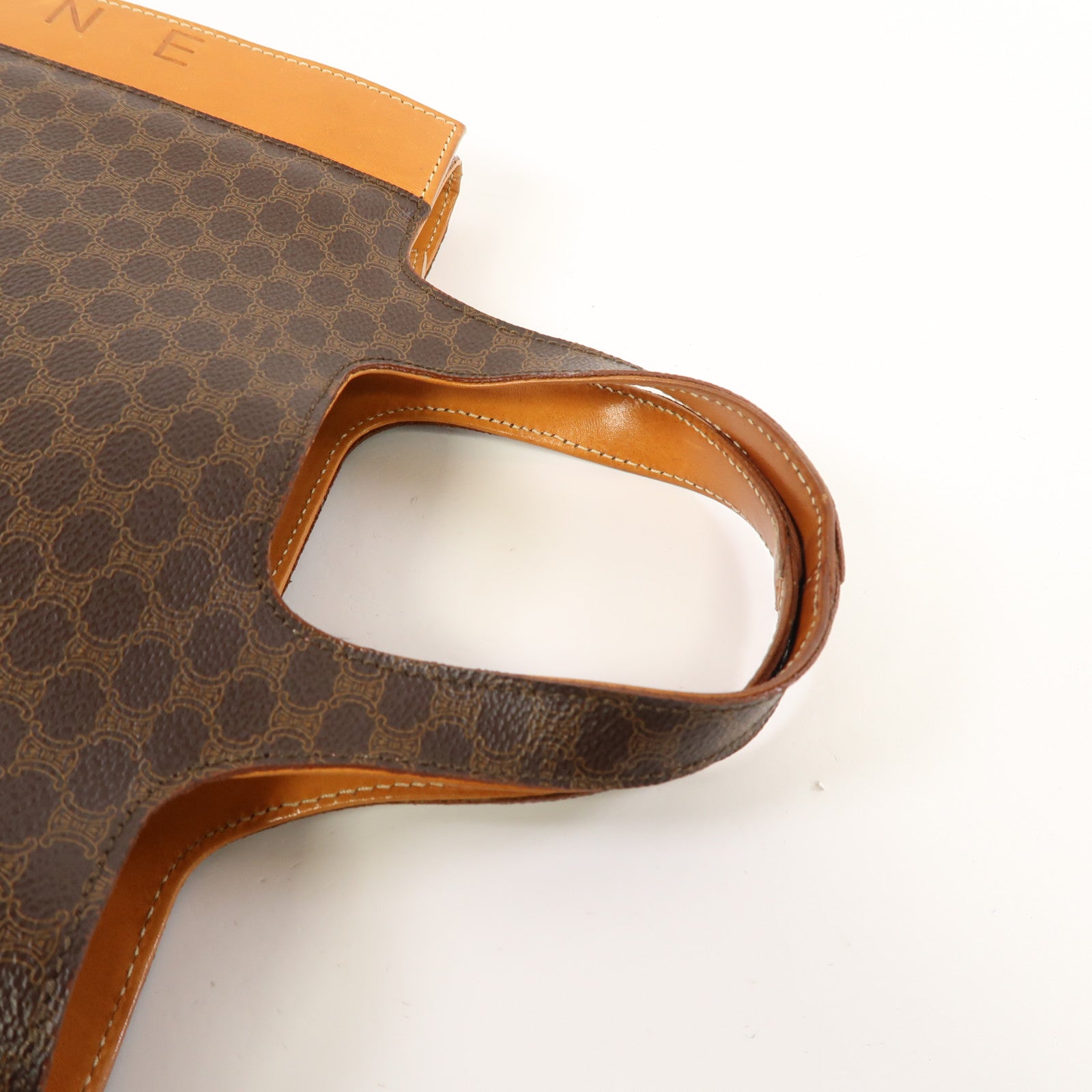 CELINE 塗層帆布Hand Bag金扣手挽袋啡色