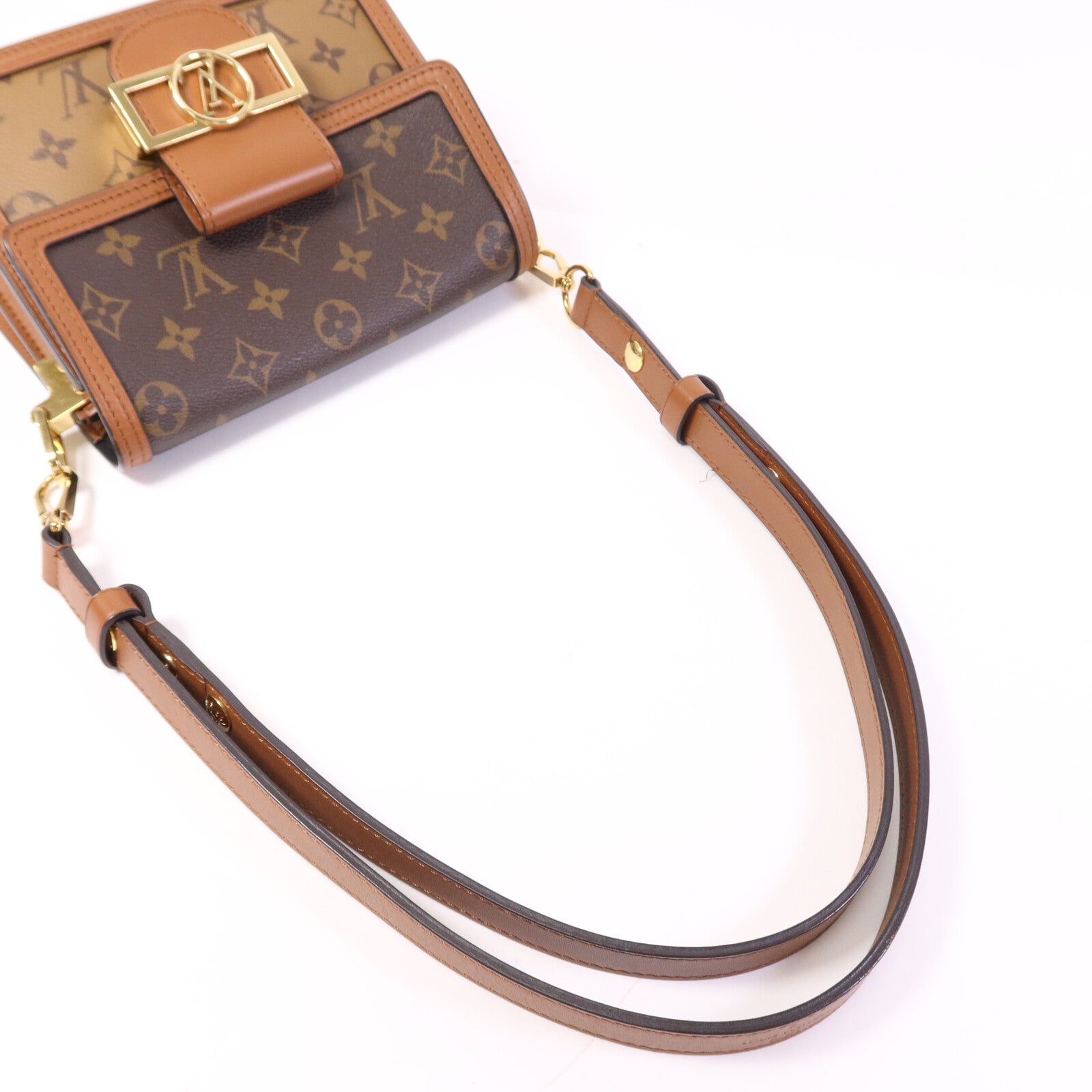 LOUIS VUITTON 【激減優惠】Monogram Reverse Mini Dauphine金扣肩背袋