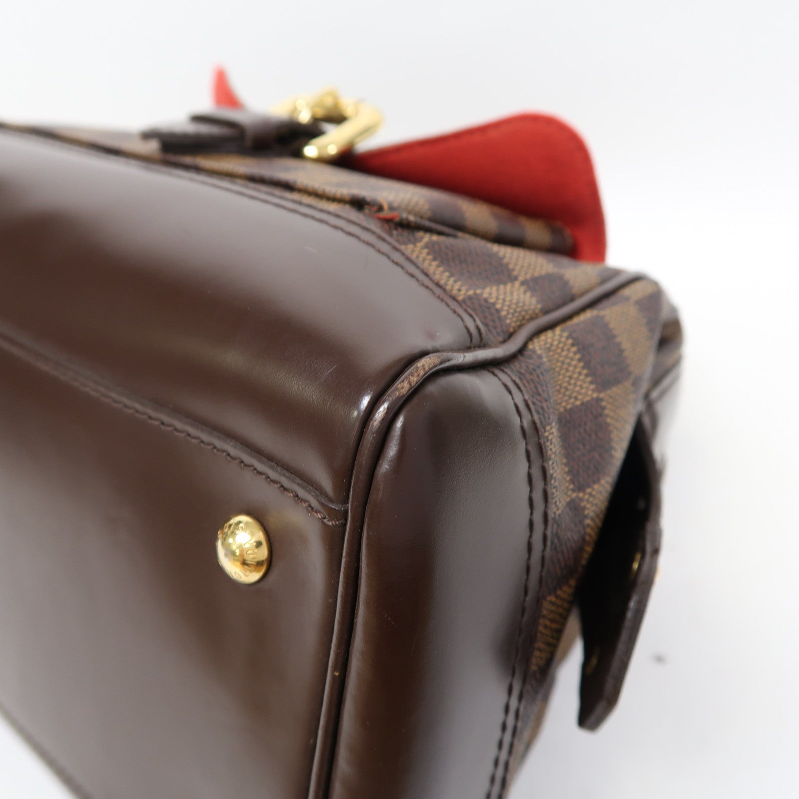 LOUIS VUITTON Damier Ebene Knightsbridge金扣手挽袋啡色
