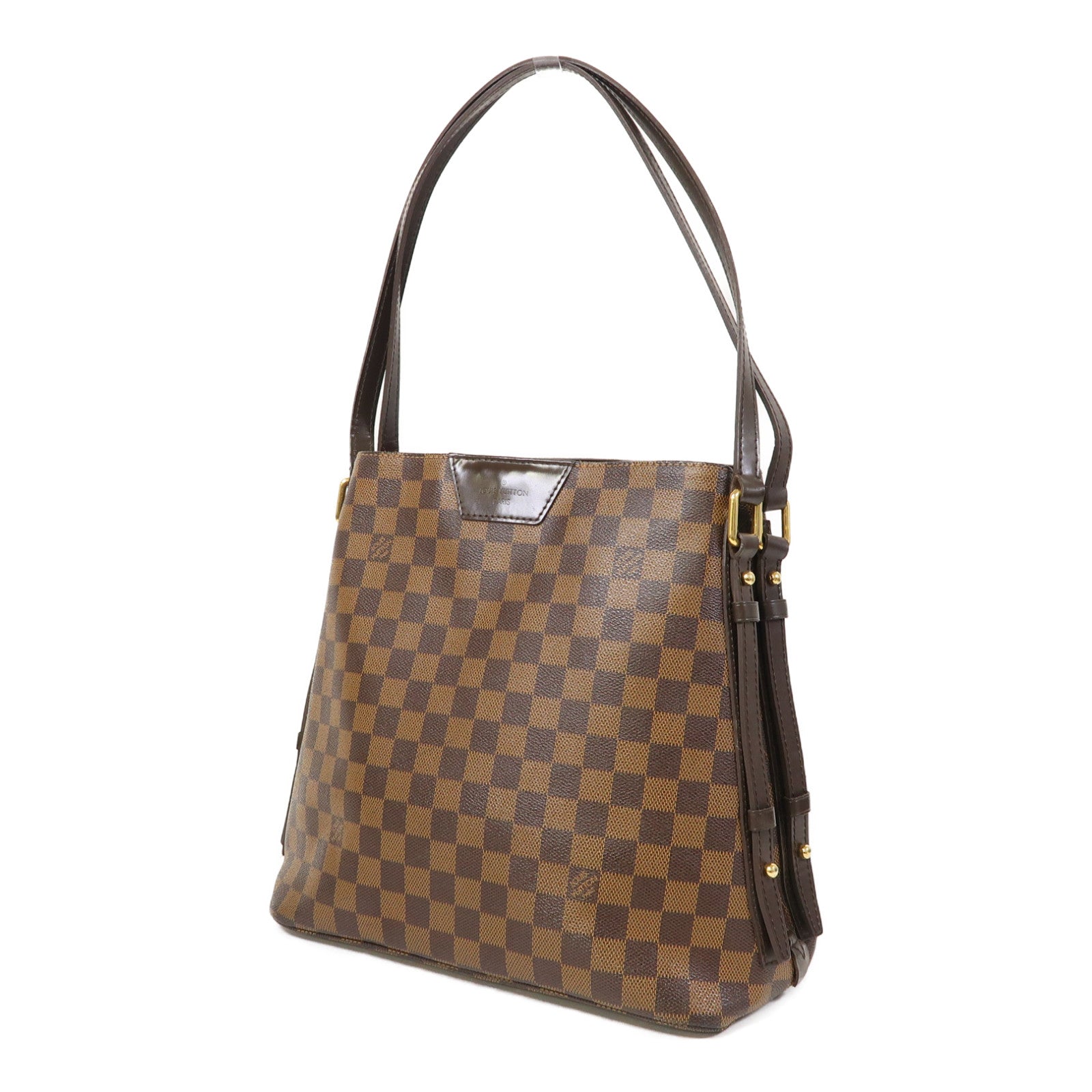 LOUIS VUITTON Damier Ebene Cabas Rivington金扣肩背袋啡色