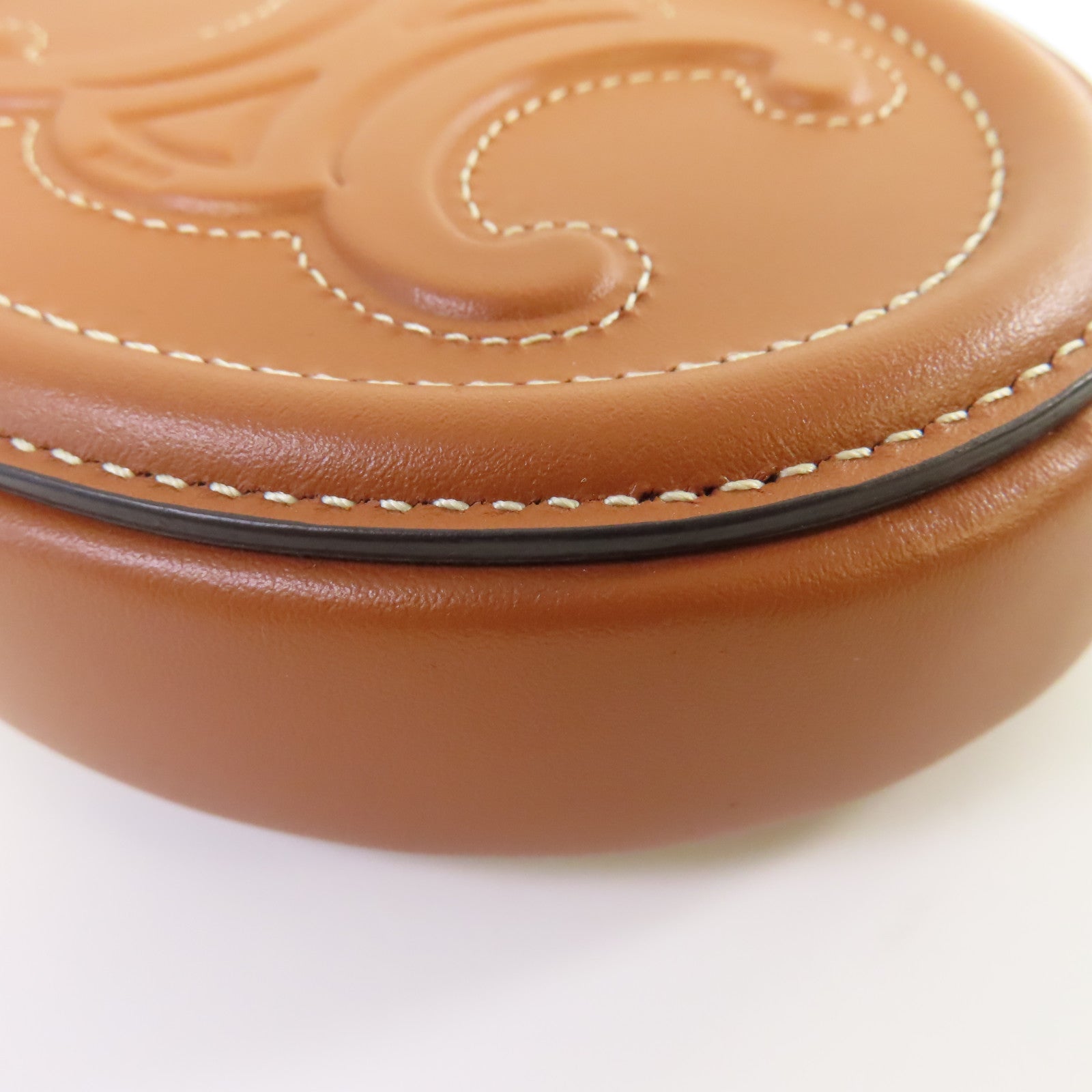 CELINE **【激減優惠】牛皮皮革Coin pouch金扣手拿包啡色