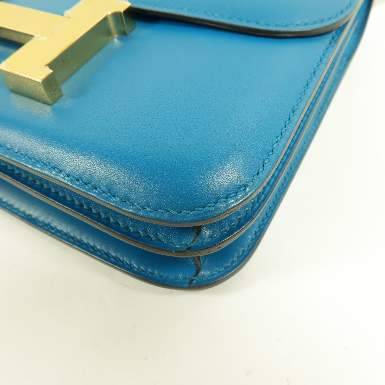 HERMES Swift皮革Constance Mini肩背袋Bleu Zanzibar