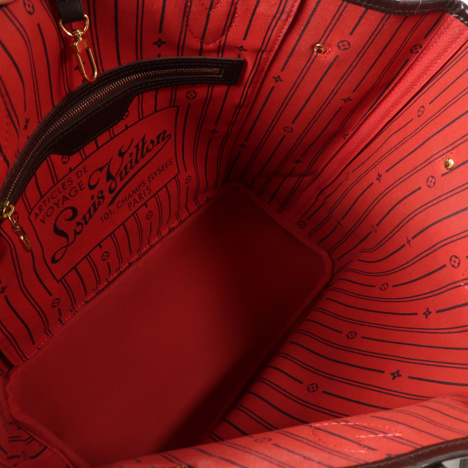LOUIS VUITTON 【激減優惠】Damier Ebene Neverfull MM金扣手挽袋啡色