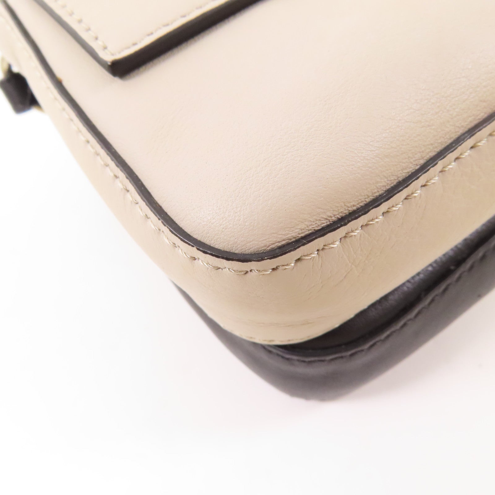 FENDI 蛇皮皮革/牛皮皮革Double Baguette Micro銀扣手挽肩背兩用袋