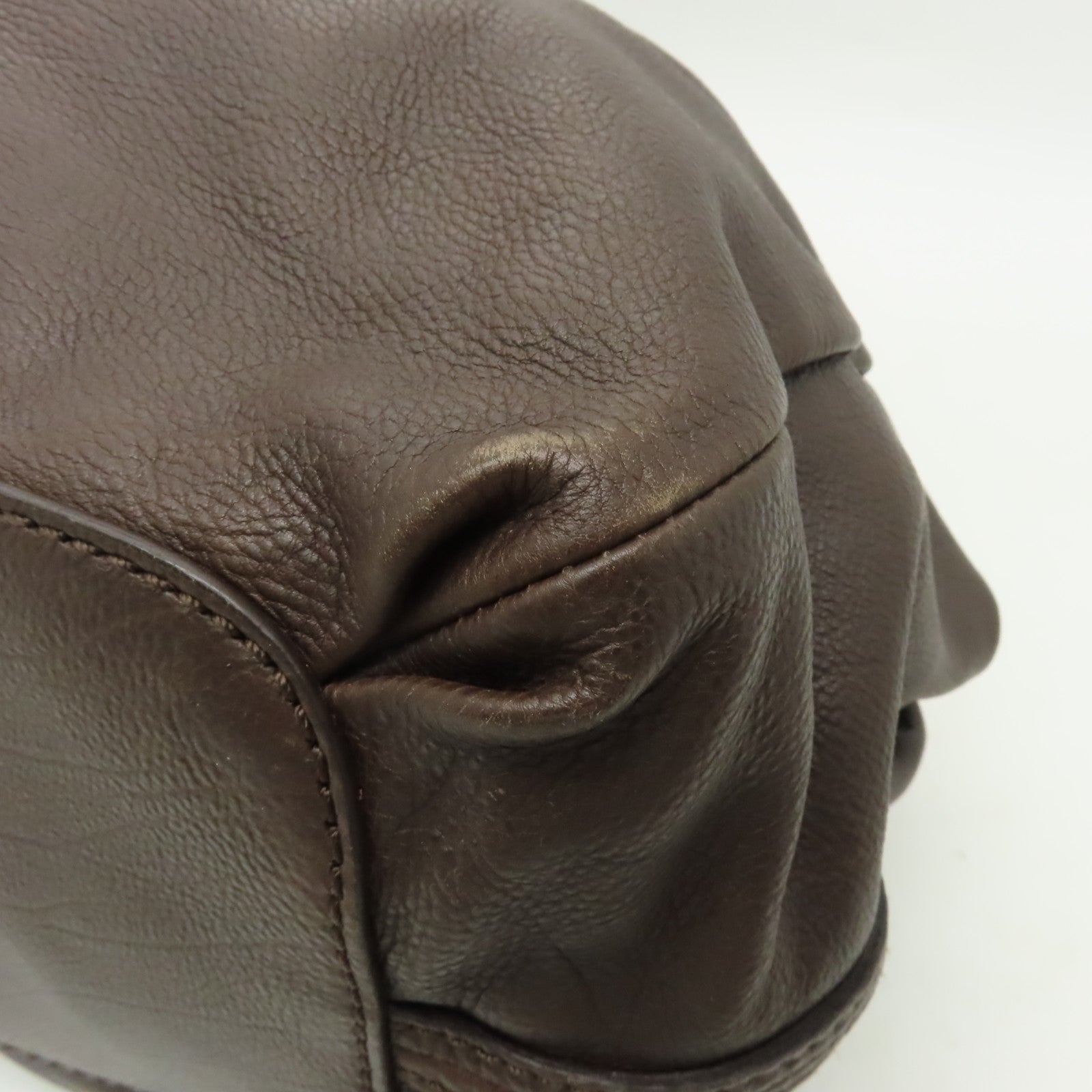 Chloe 【清倉大減價】牛皮皮革Shoulder Bag金扣肩背袋啡色