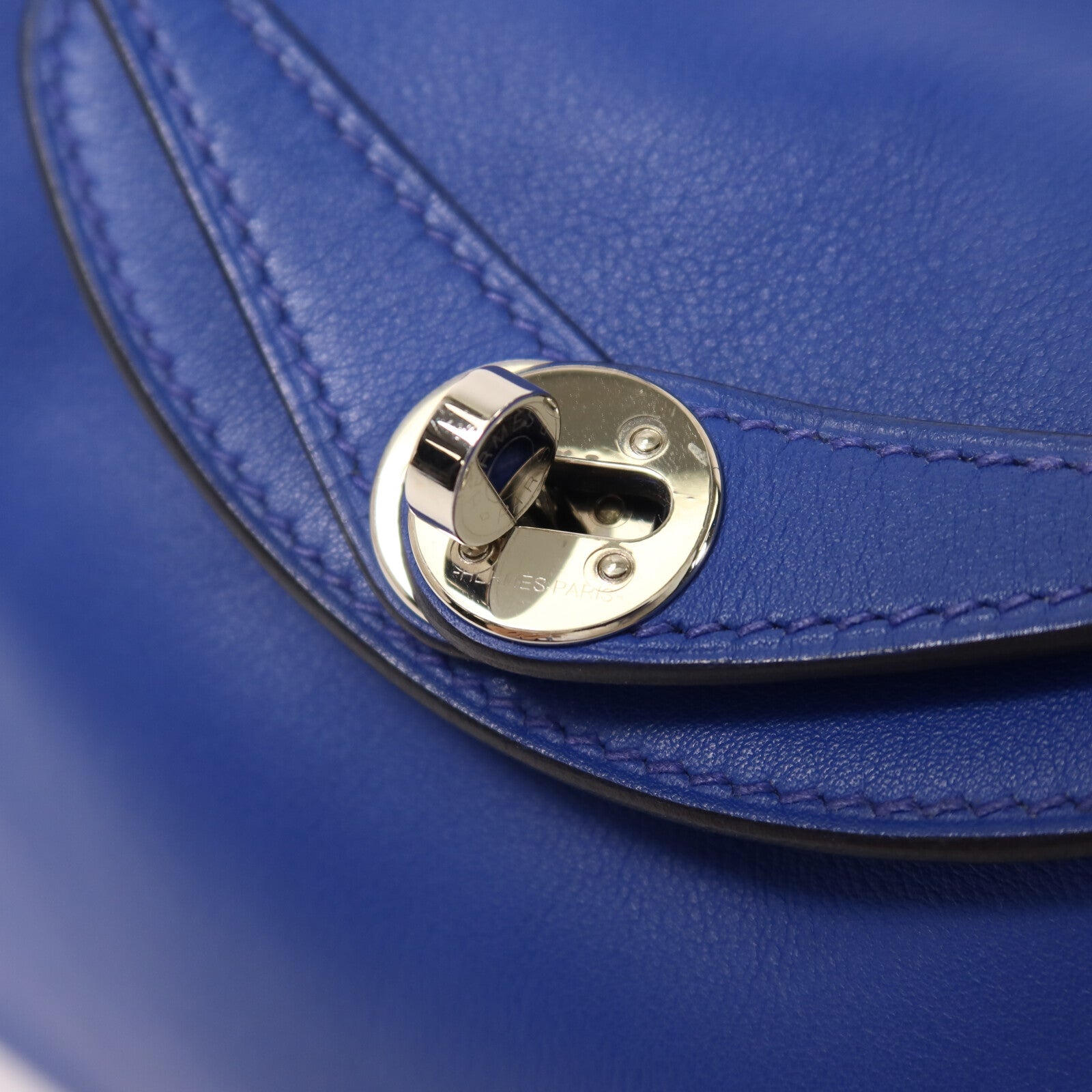 HERMES Swift皮革Mini Lindy手挽肩背兩用袋Bleu Royal/Menthe