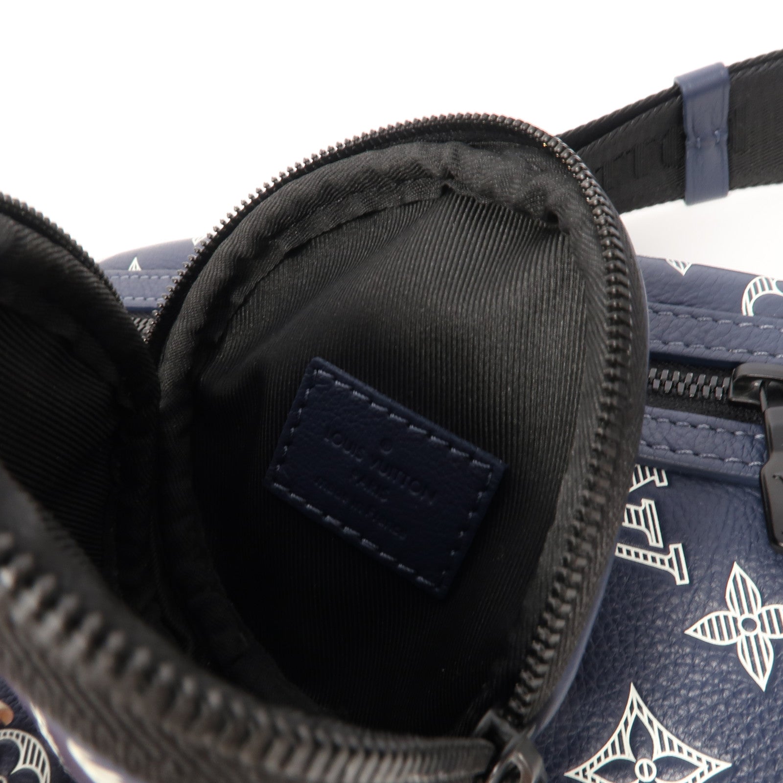 LOUIS VUITTON Monogram Duo Slingbag肩背袋深藍色