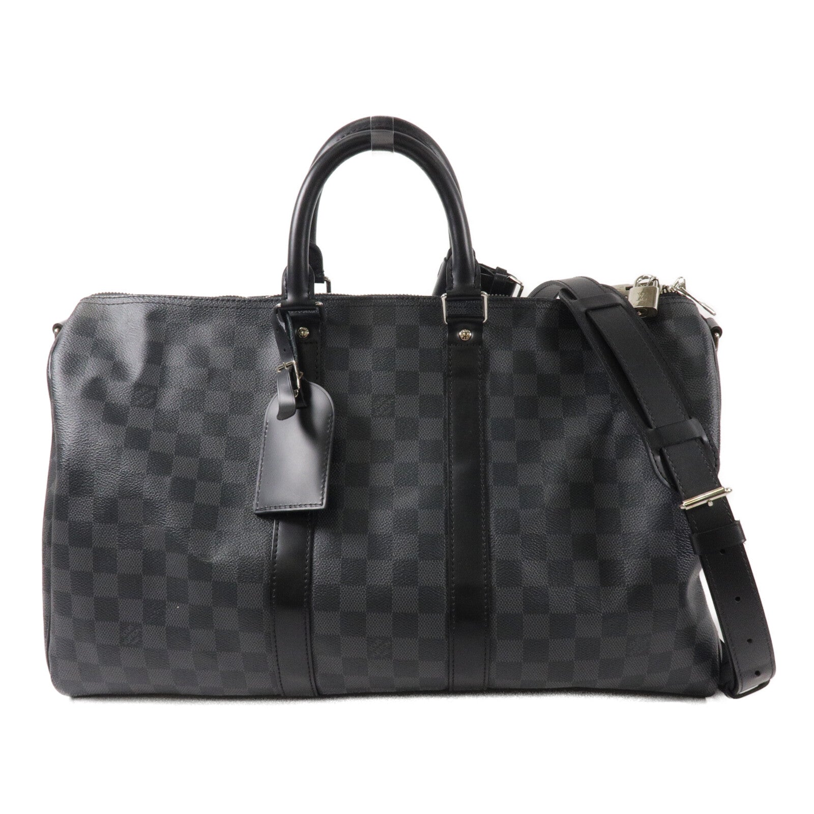 LOUIS VUITTON Damier Graphite Keepall 45 Bandouliere手挽肩背兩用袋