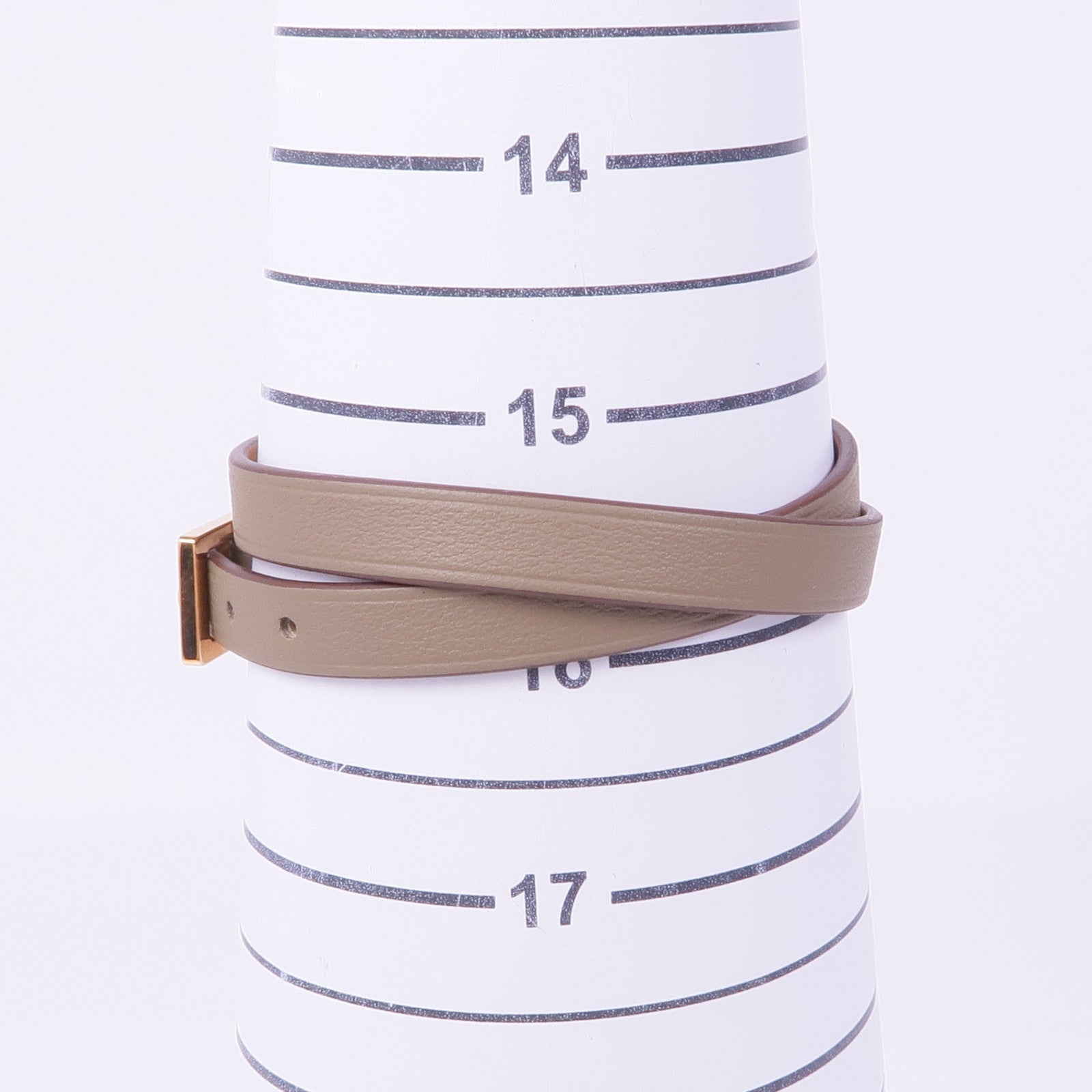 HERMES 皮革Pop H Double Tour Bracelet金扣手帶Etoupe