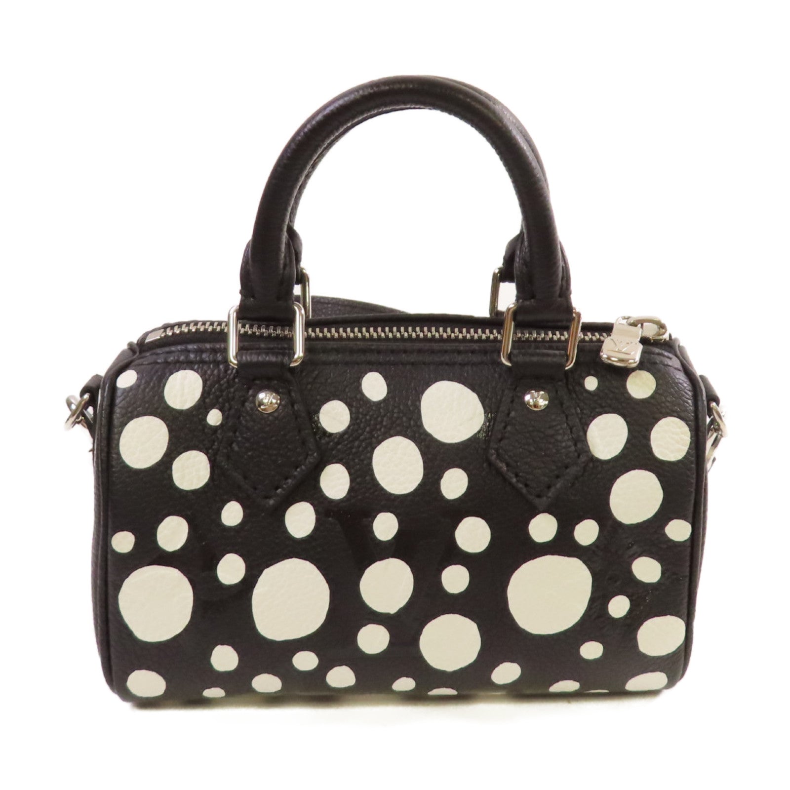LOUIS VUITTON Monogram Empreinte LV x YK Nano Speedy 2Way Shoulder Bag銀扣手挽肩背兩用袋黑色/白色