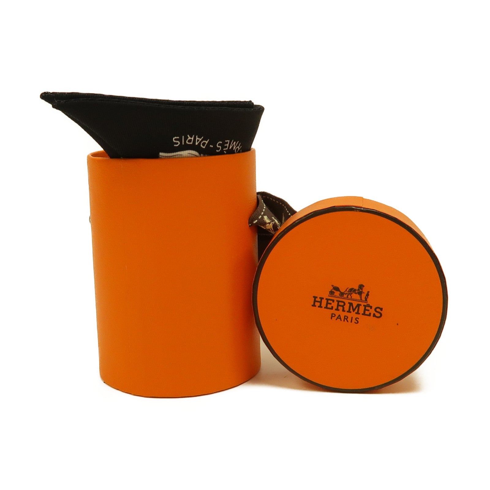 HERMES 絲質Twilly絲巾黑色