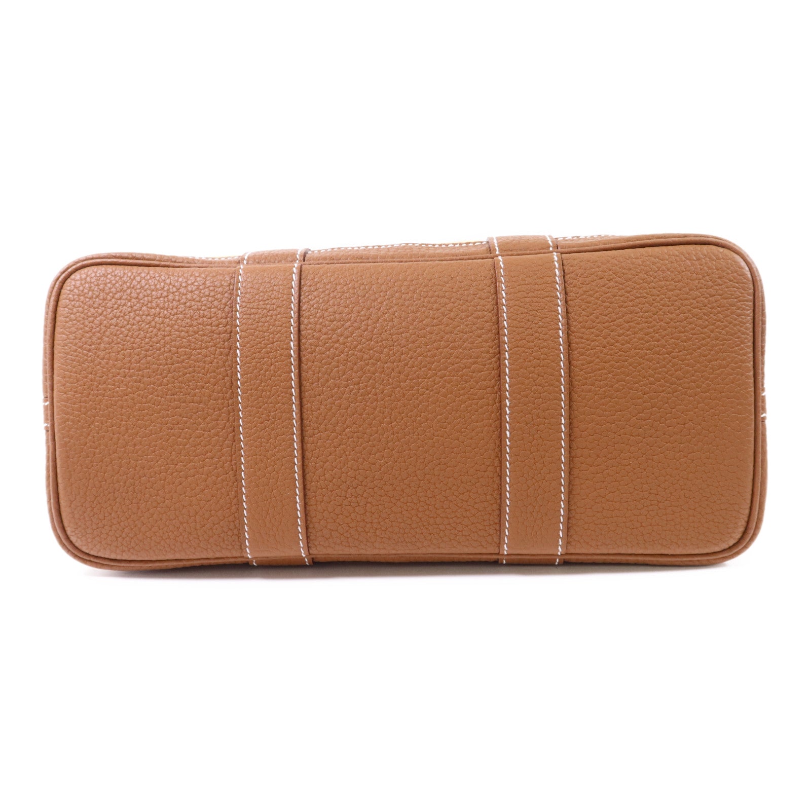 HERMES 帆布Garden Party TPM銀扣手挽袋Gold